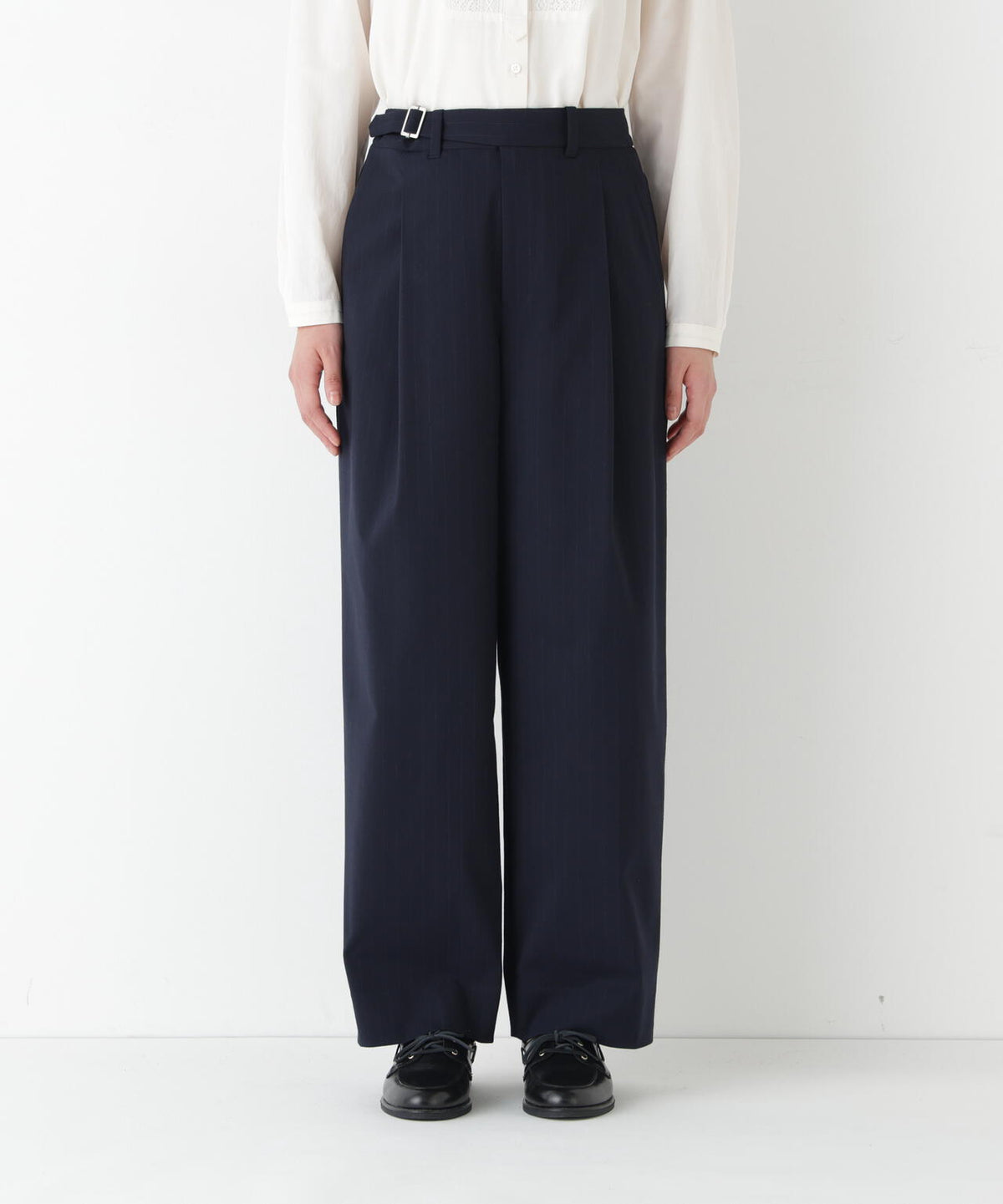 TRチェックタックワイドテーパードパンツ