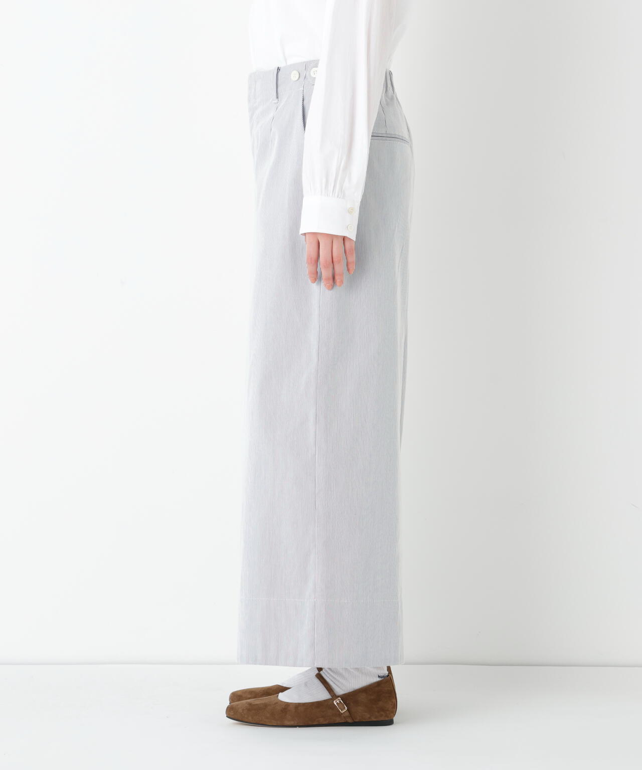 《定番 / マルチサイズ /洗える》コードストレッチガウチョパンツ