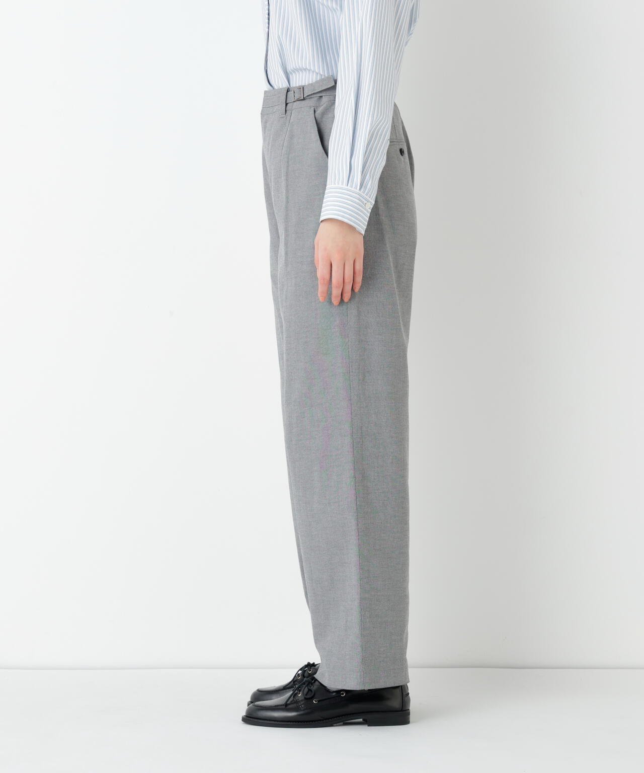 《名品 / マルチサイズ / 洗える》ドビーストレッチストレートパンツ