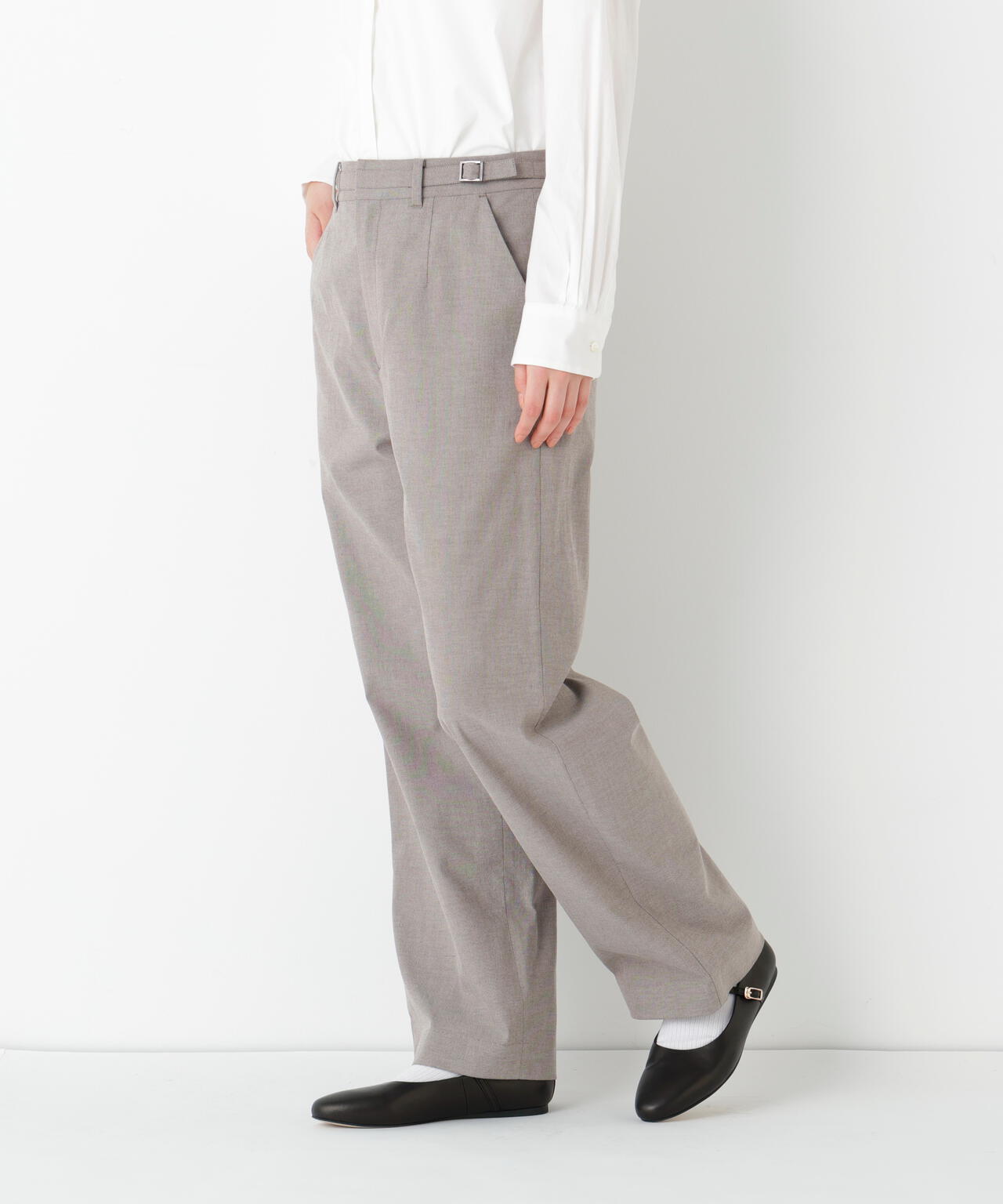 《名品 / マルチサイズ / 洗える》ドビーストレッチストレートパンツ