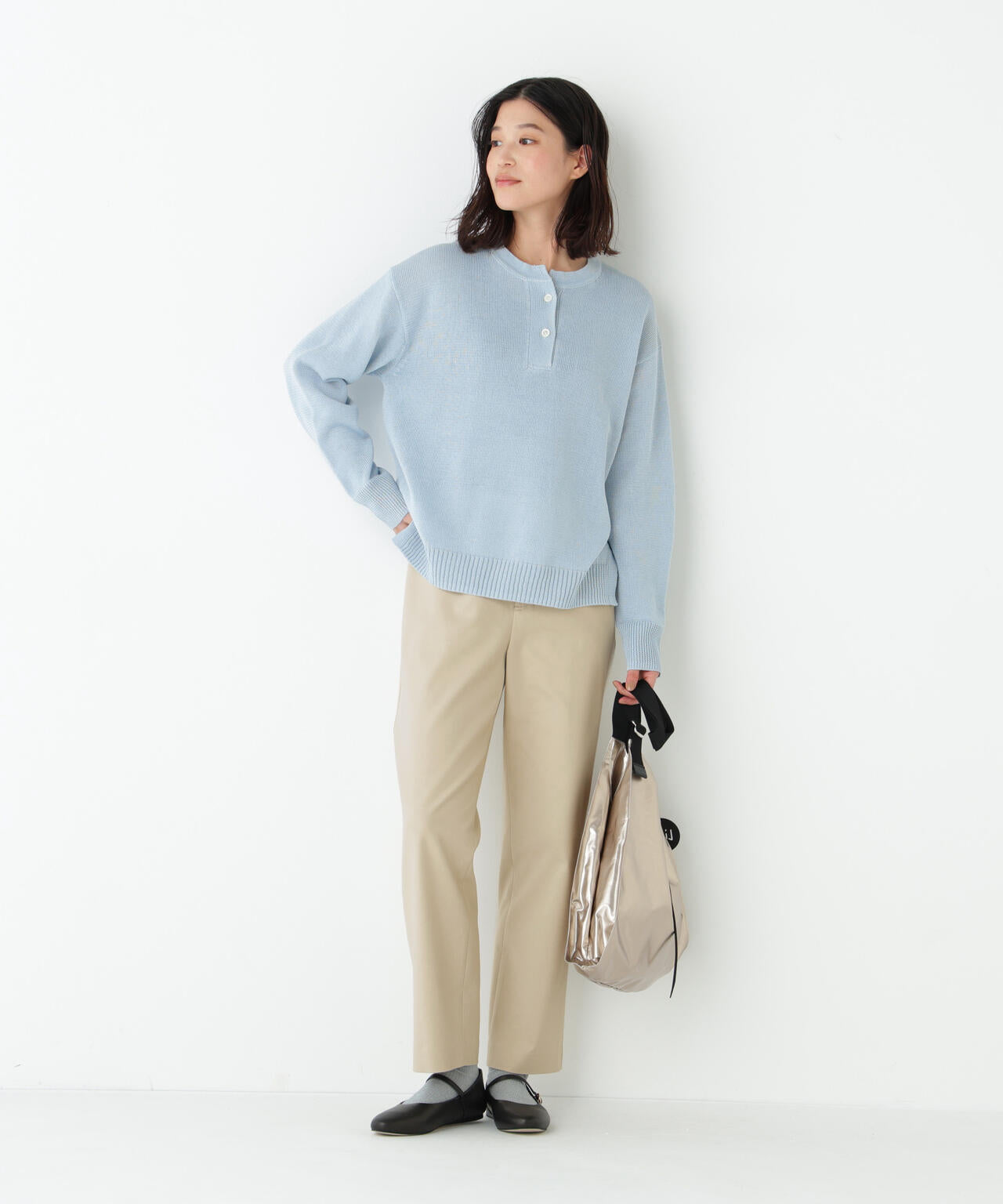 《洗える / ストレッチ素材》細身ストレッチストレートパンツ