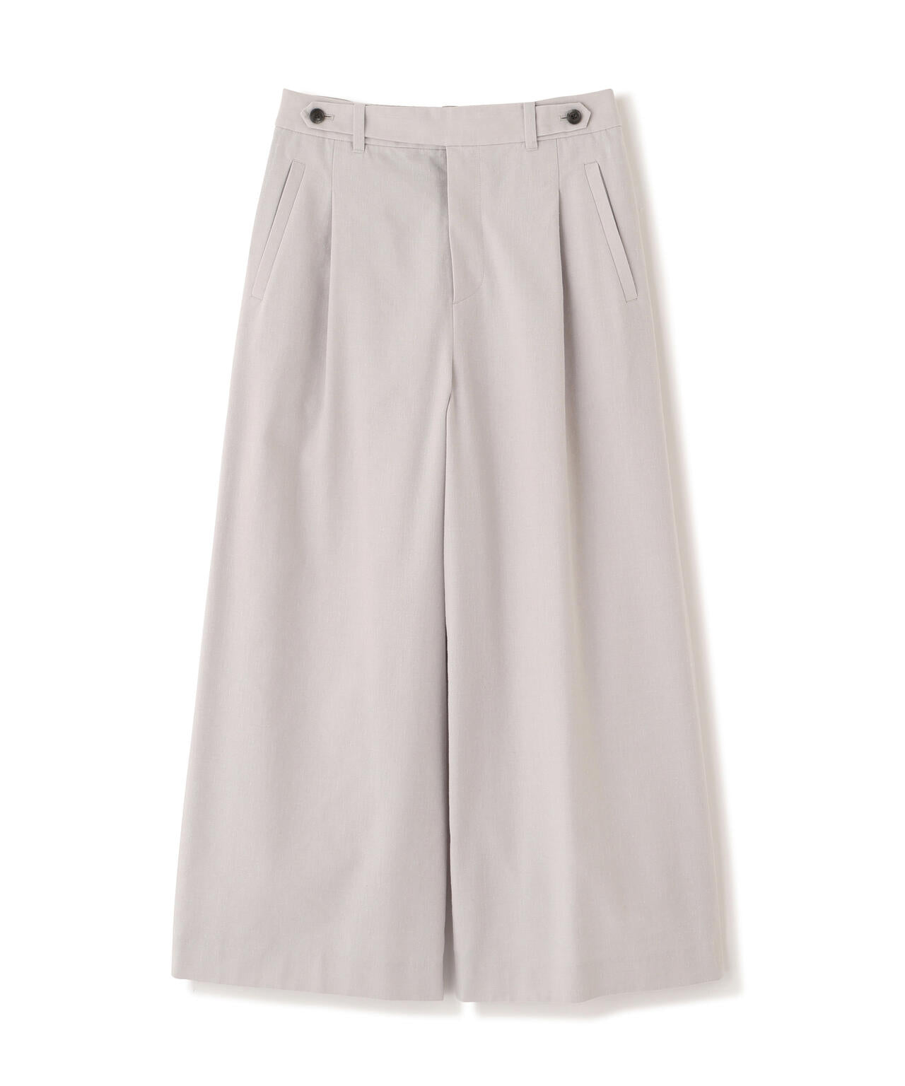 《名品 / マルチサイズ / 洗える》ドライタッチリネン混ガウチョパンツ