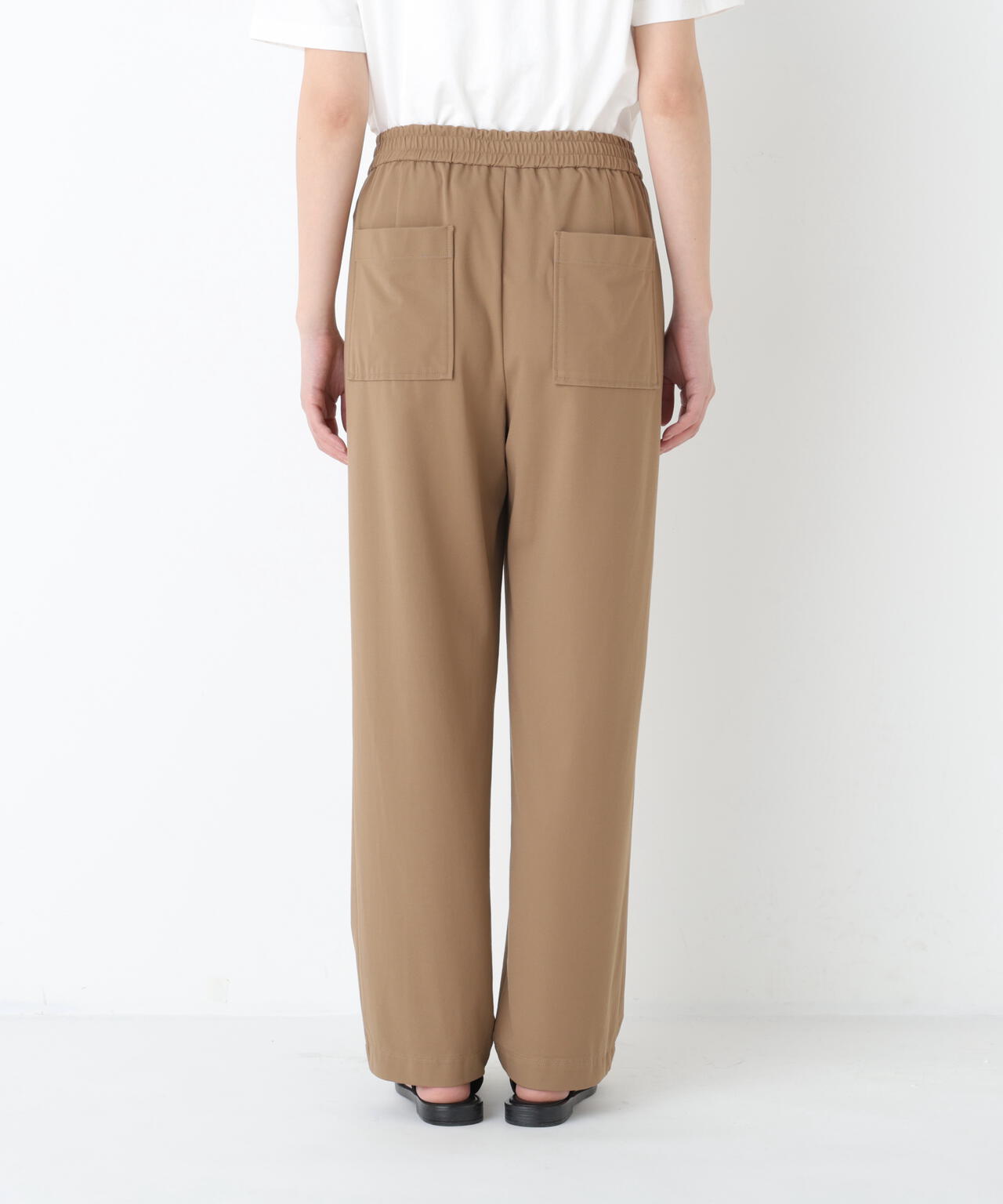 《ジャージー素材 / 洗える》鹿の子ストレッチベイカーパンツ