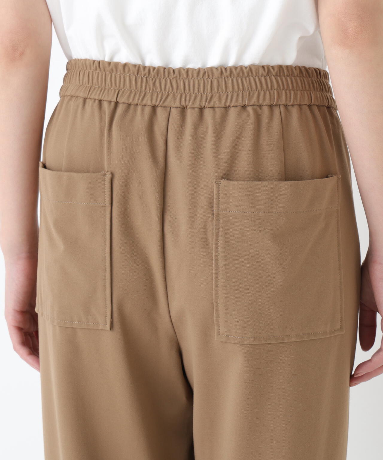 《ジャージー素材 / 洗える》鹿の子ストレッチベイカーパンツ