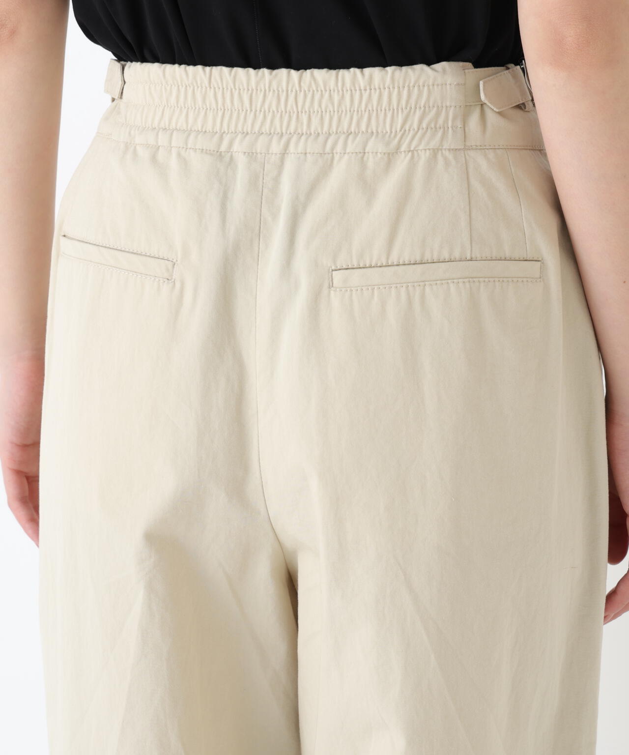 《洗える》コットンワッシャーバレルパンツ