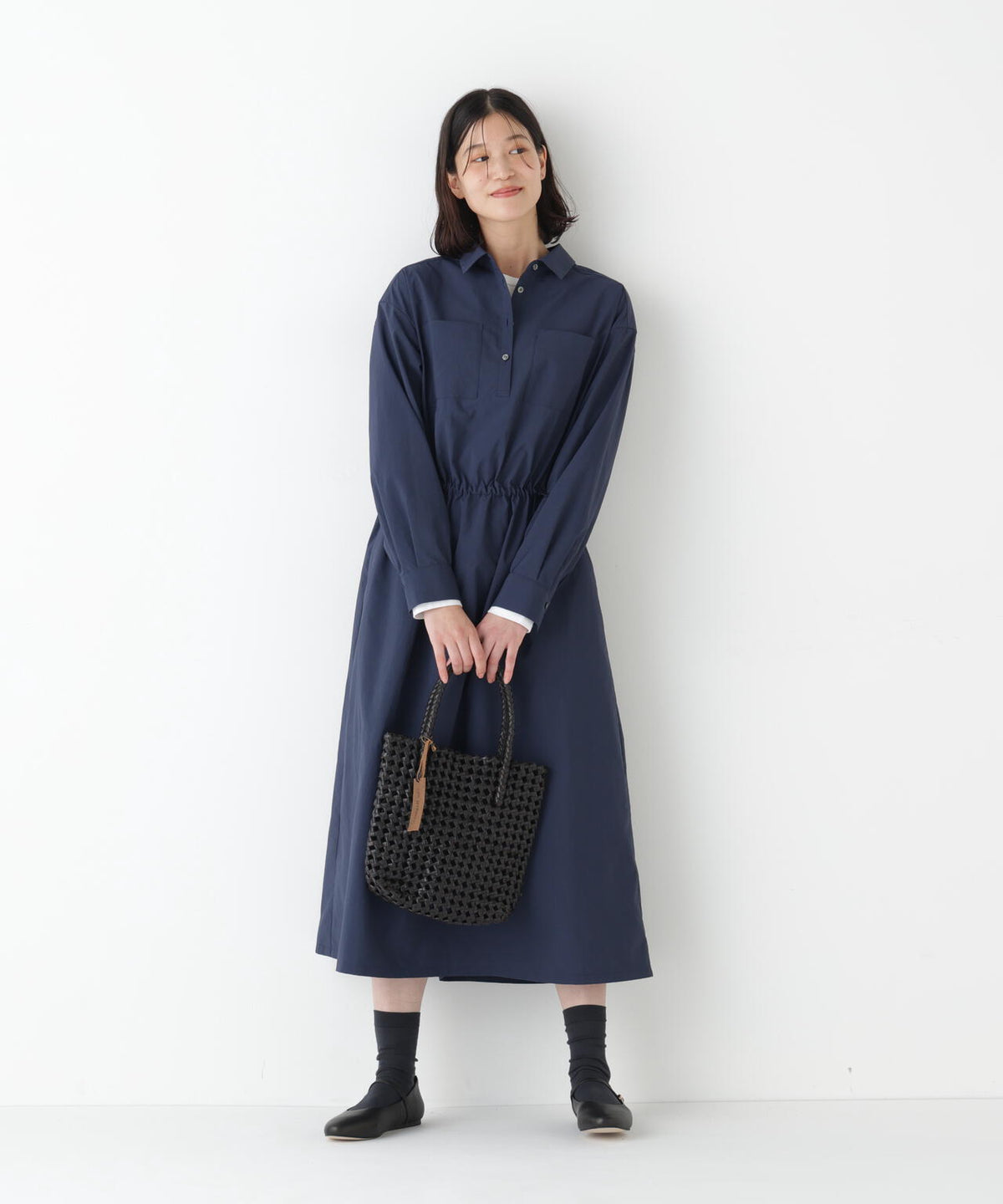 ≪洗える≫ドロストシャツワンピース
