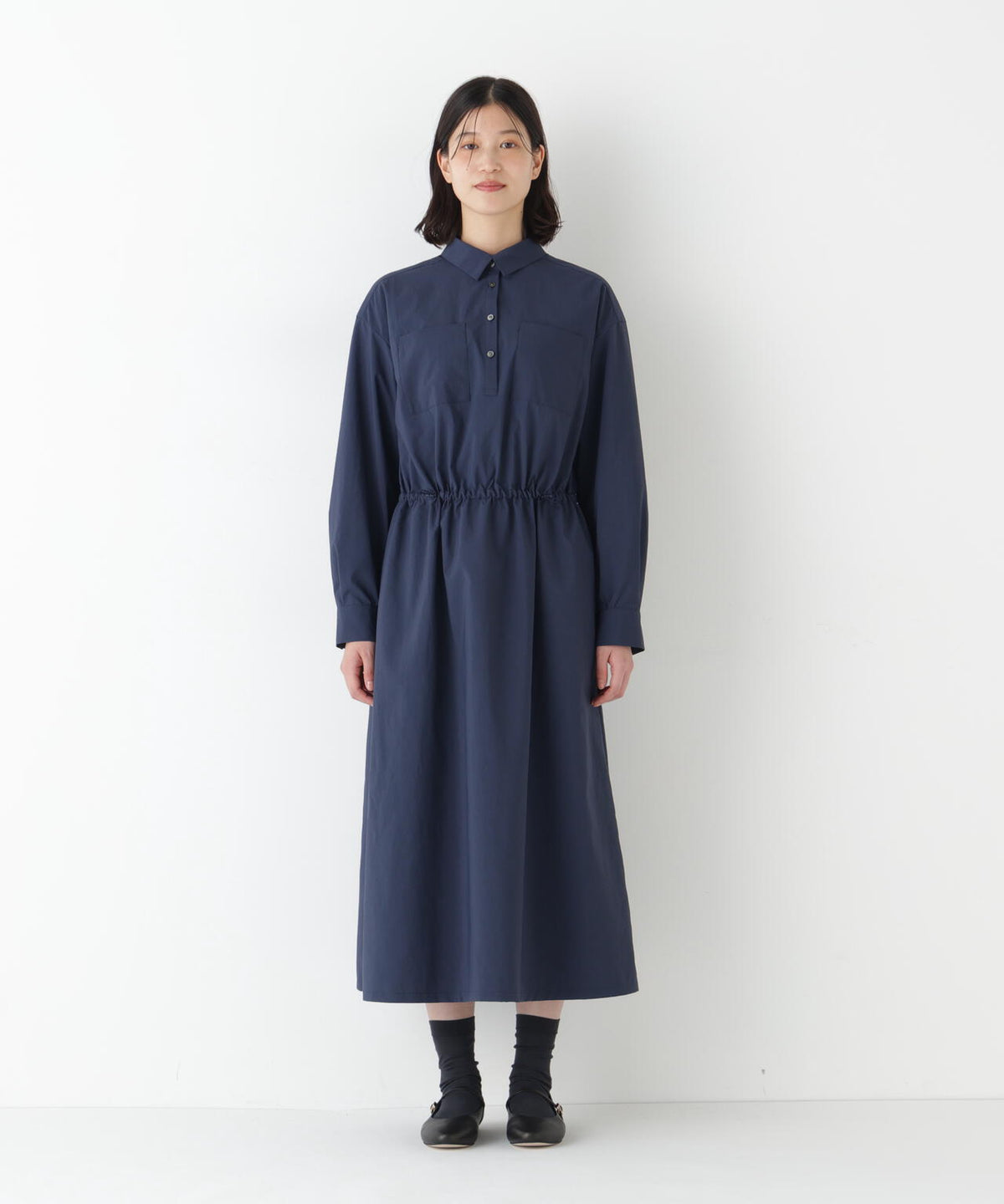 ≪洗える≫ドロストシャツワンピース