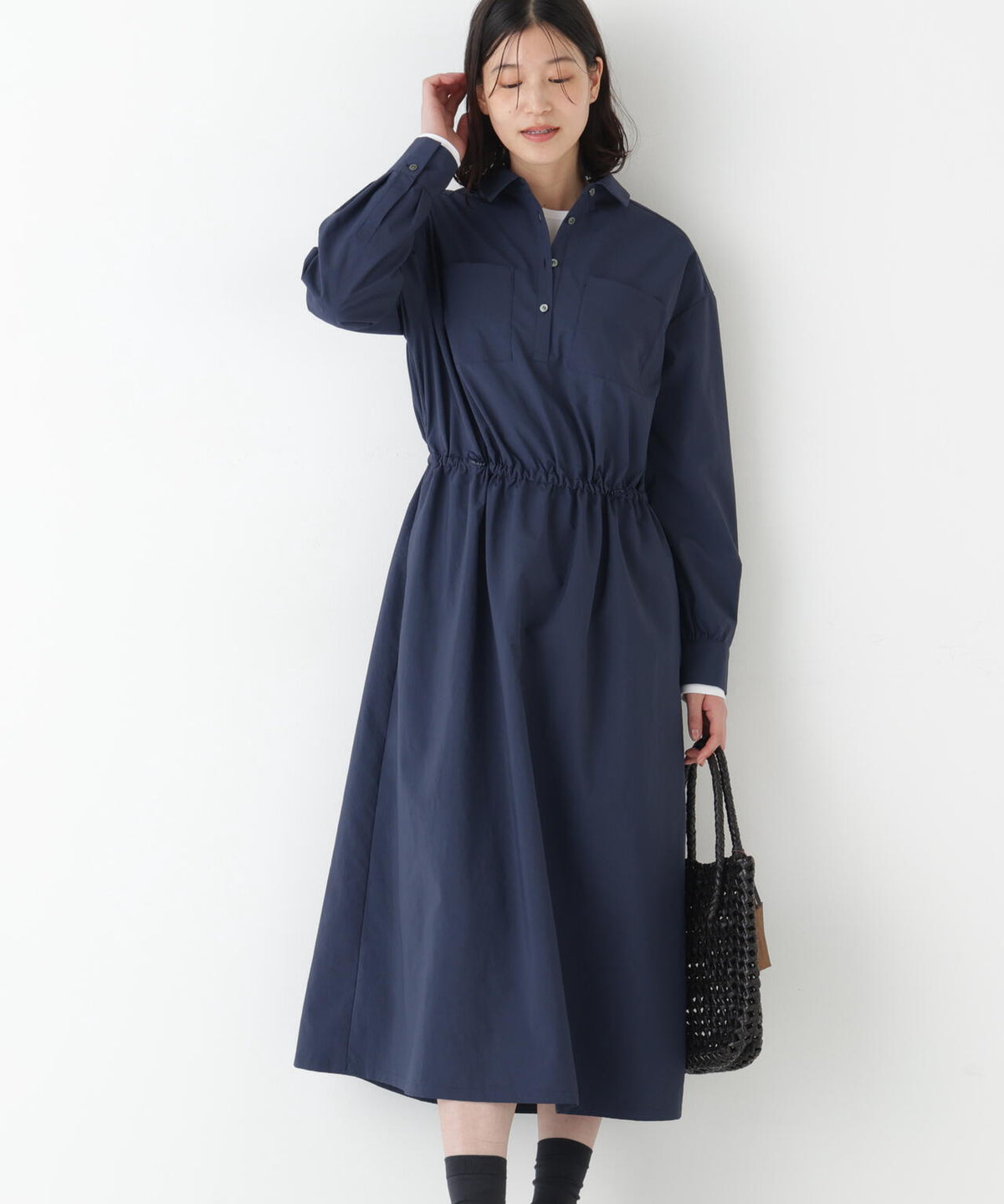 ≪洗える≫ドロストシャツワンピース