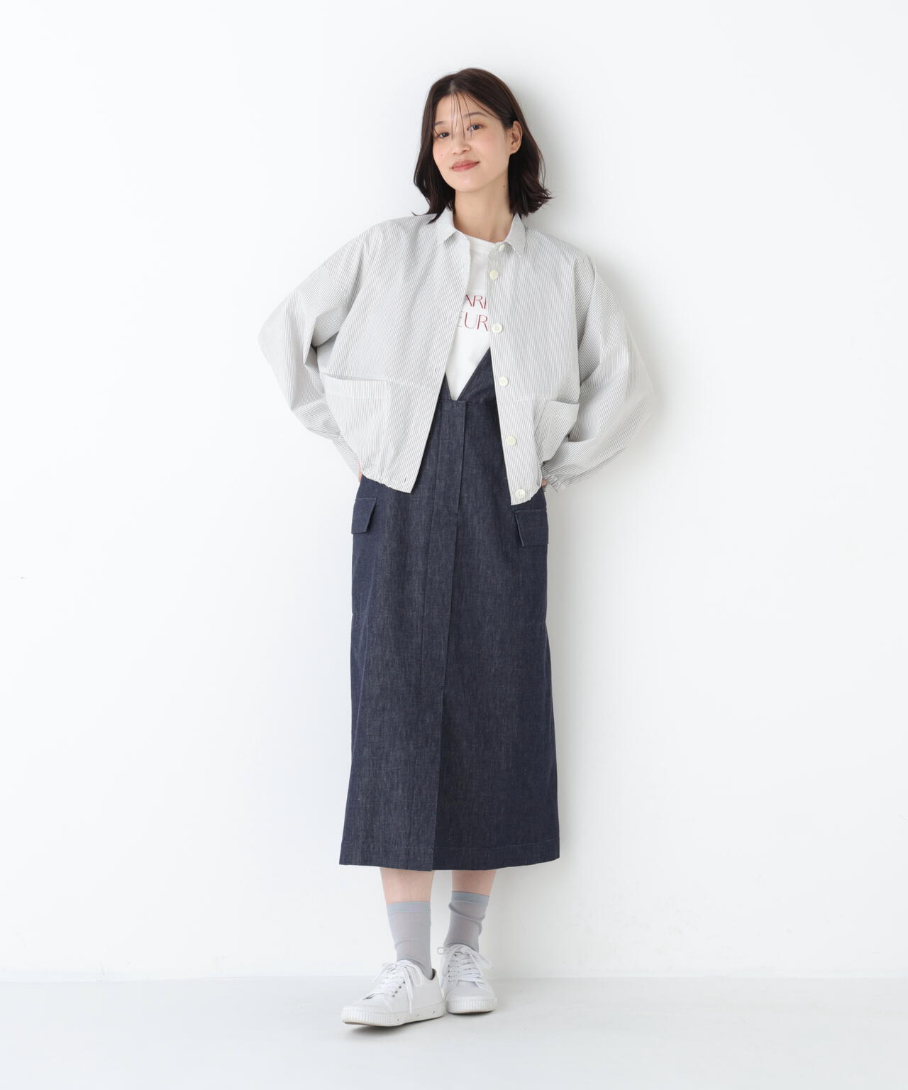 《定番素材 / 洗える》ライトオンスデニムジャンスカ