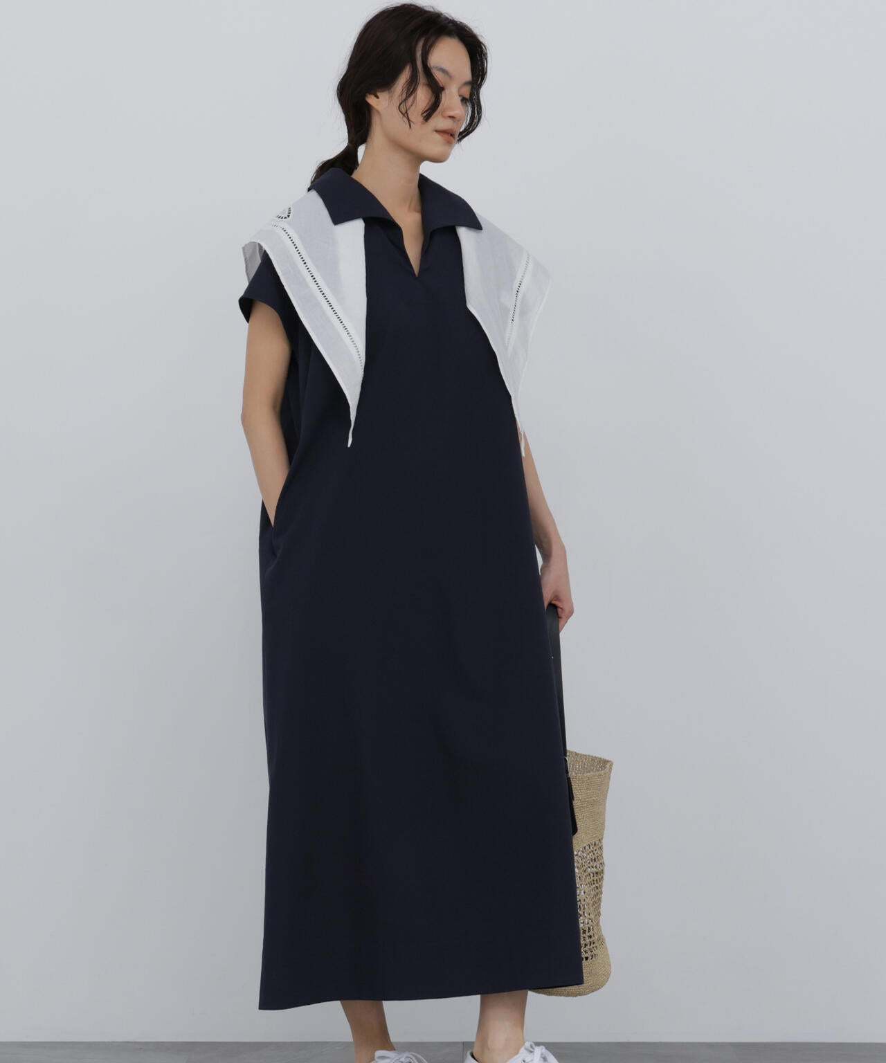 《名品 / 吸水速乾 / ストレッチ / 洗える》クールマックスセーラーワンピース