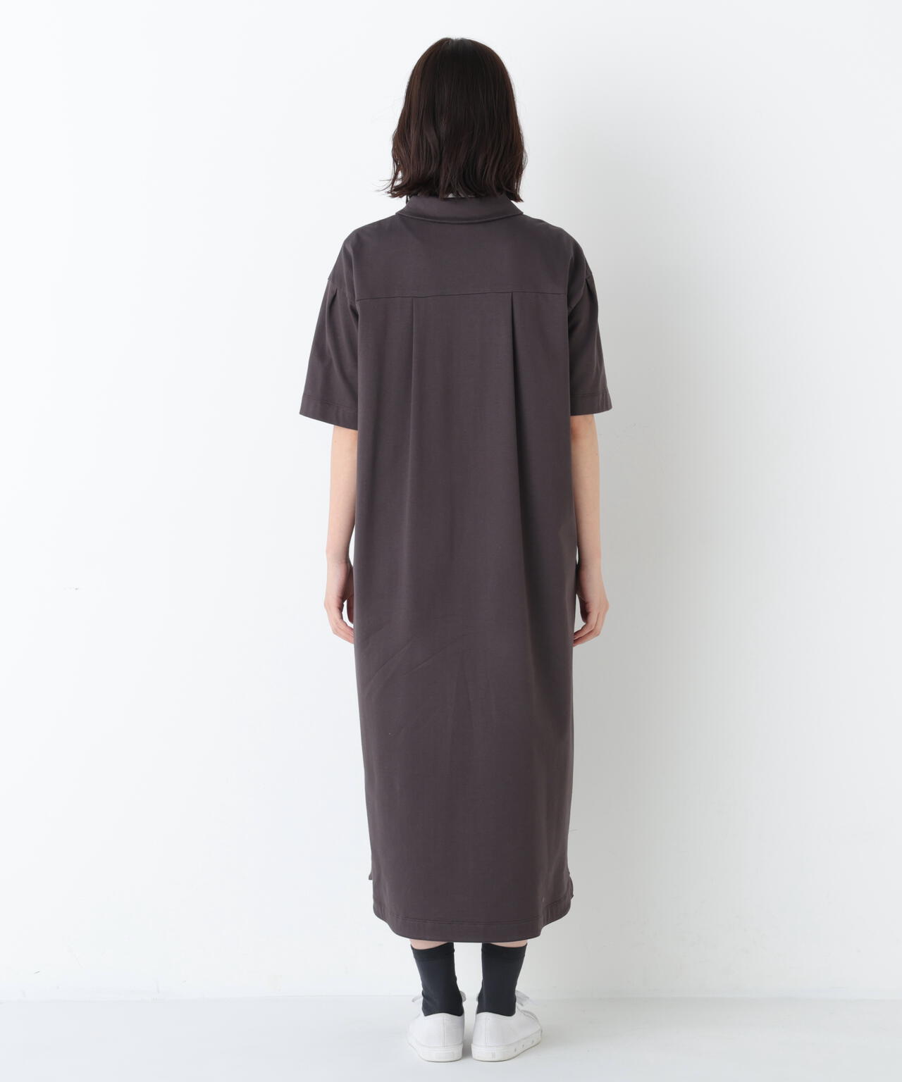 ハーフジップカットソーワンピース