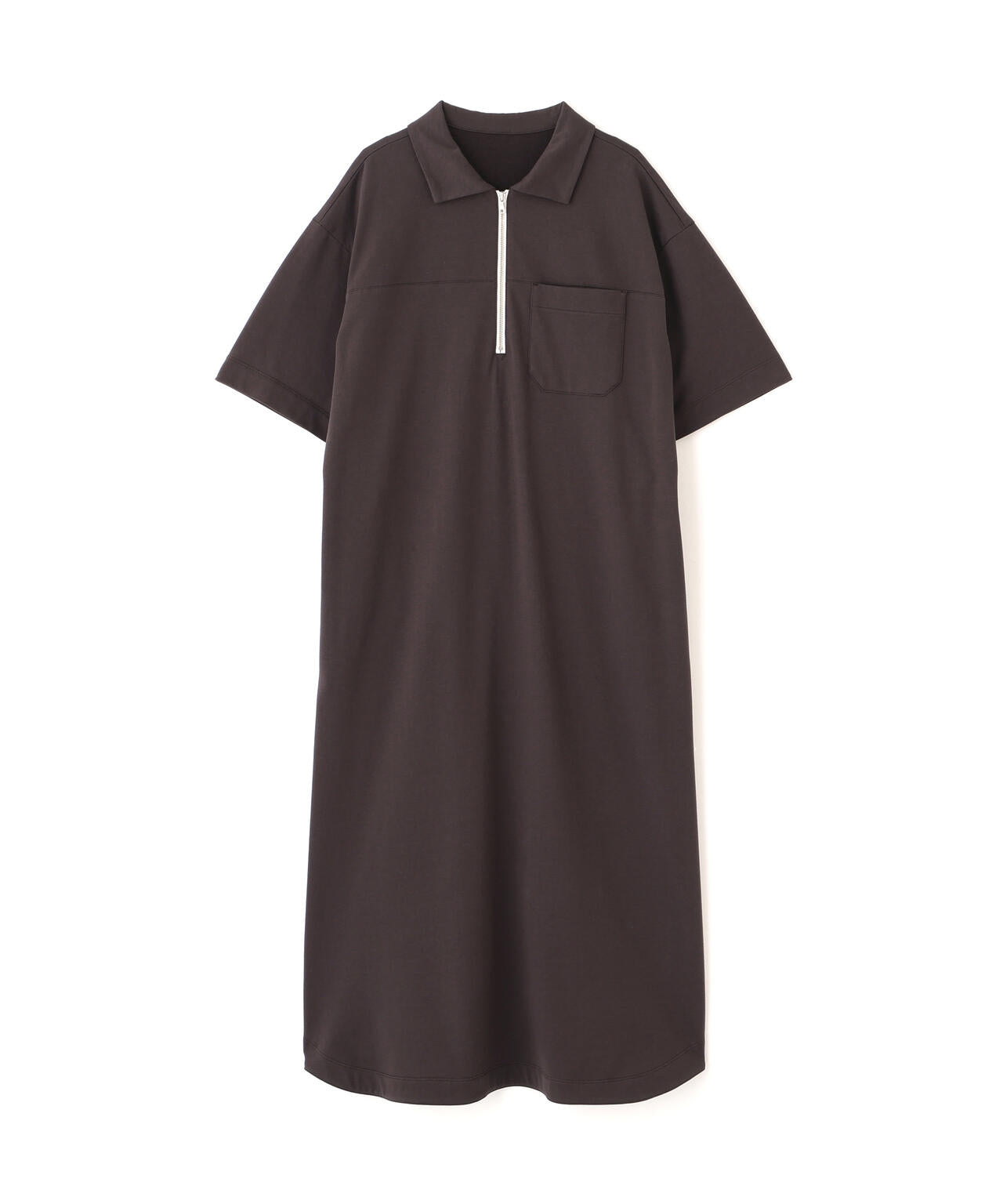 ハーフジップカットソーワンピース