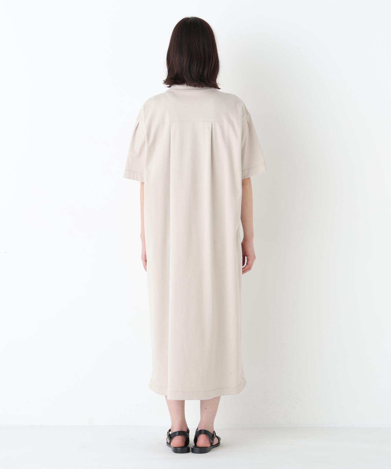 ハーフジップカットソーワンピース