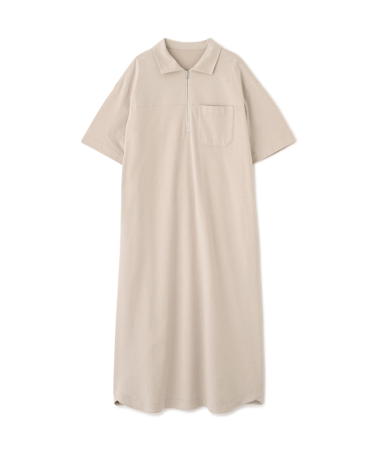 ハーフジップカットソーワンピース