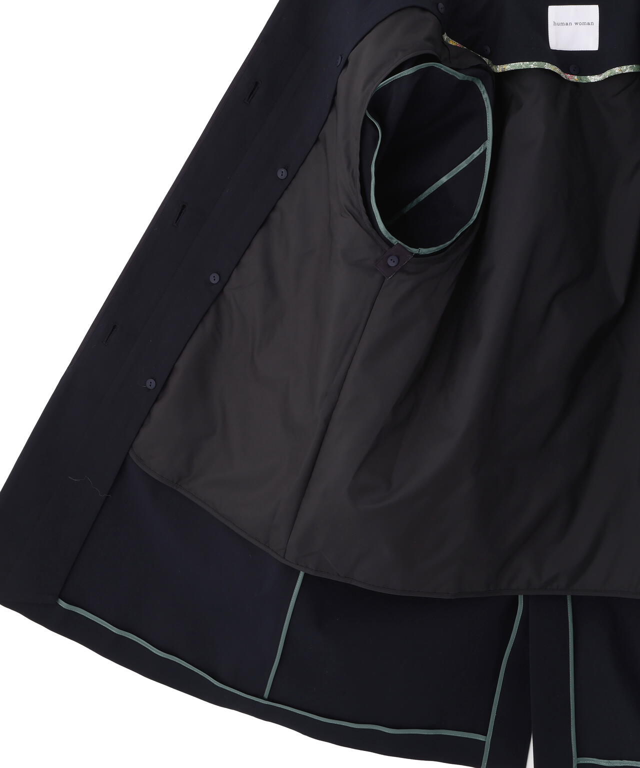 ライナー付きフラップノーカラーコート