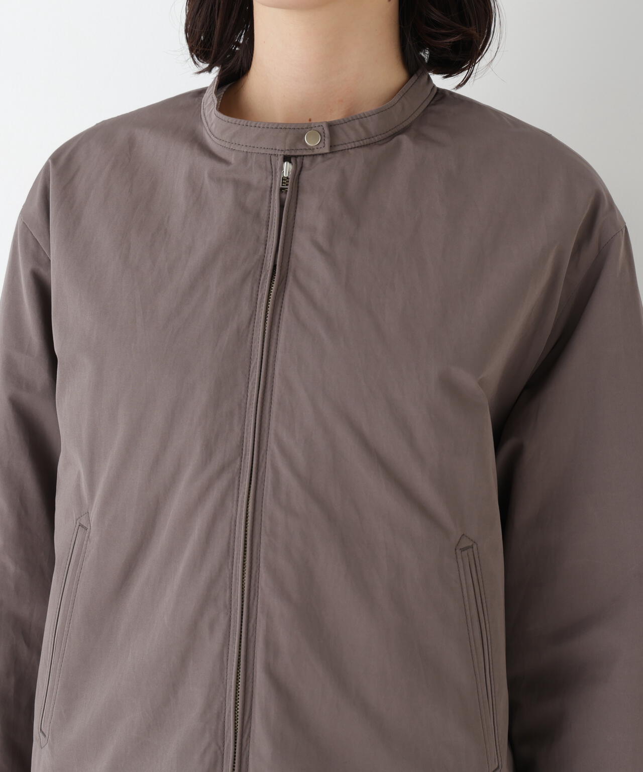 ≪弱撥水素材≫中綿入りタフタショートブルゾン