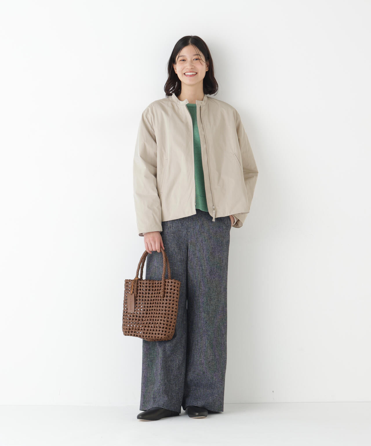 ≪弱撥水素材≫中綿入りタフタショートブルゾン