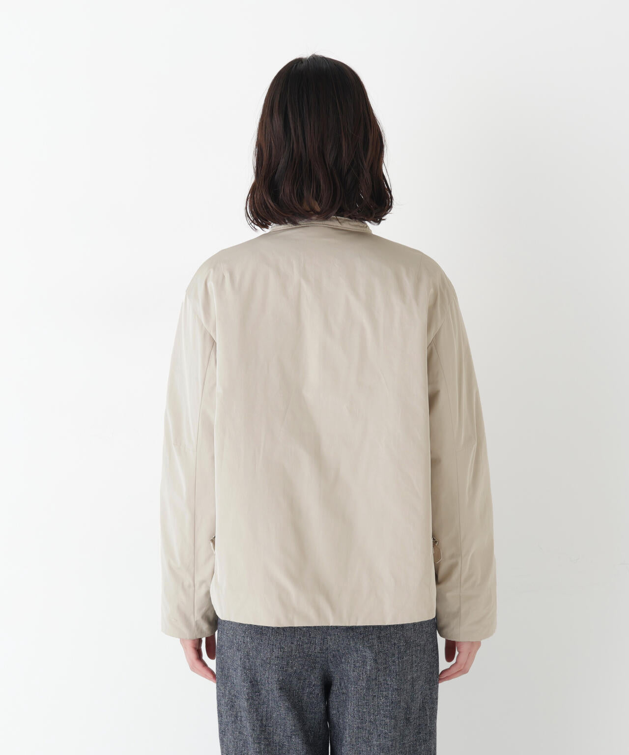 ≪弱撥水素材≫中綿入りタフタショートブルゾン