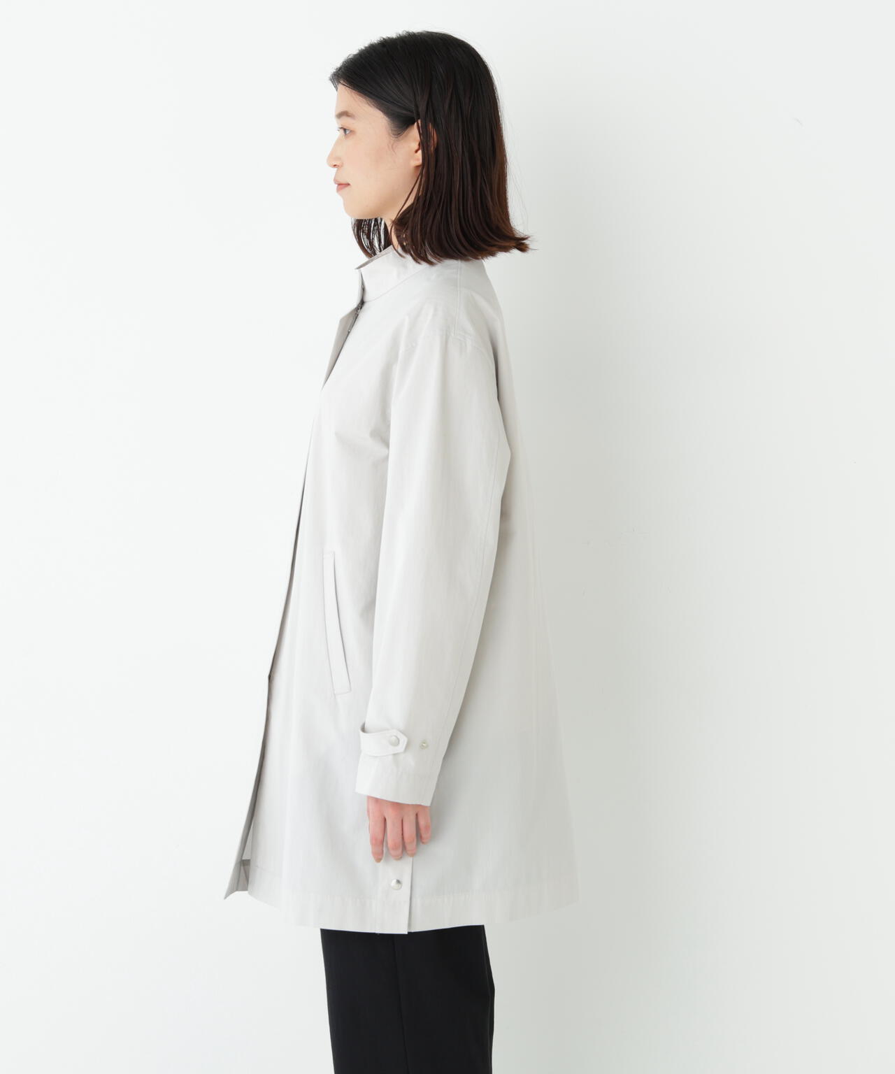 《洗える》コットンナイロンダンプスタンドカラーコート