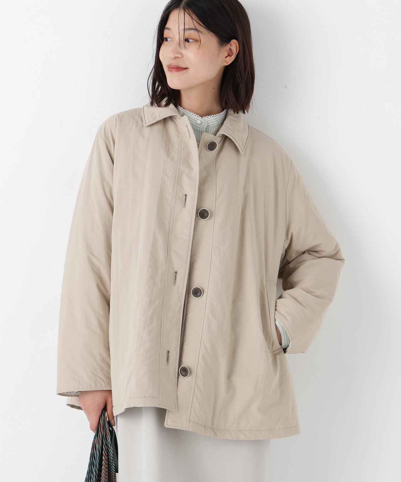 《中綿入り》ステンカラーブルゾン