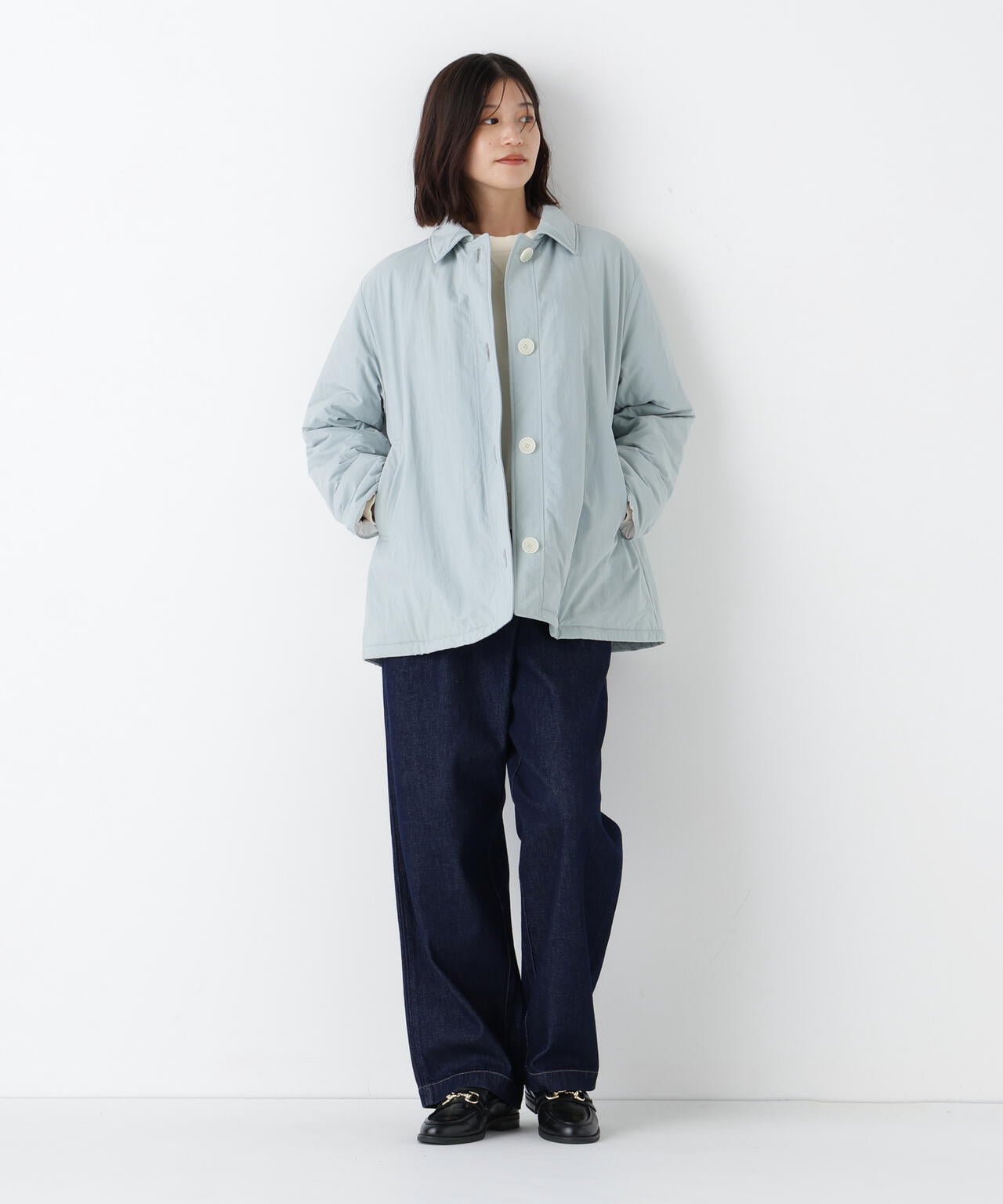 《中綿入り》ステンカラーブルゾン