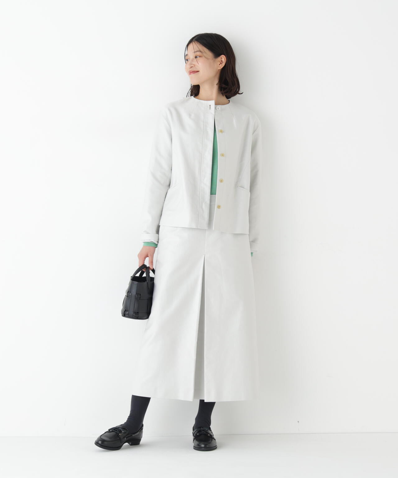 ≪洗える≫ライトモールスキンノーカラージャケット