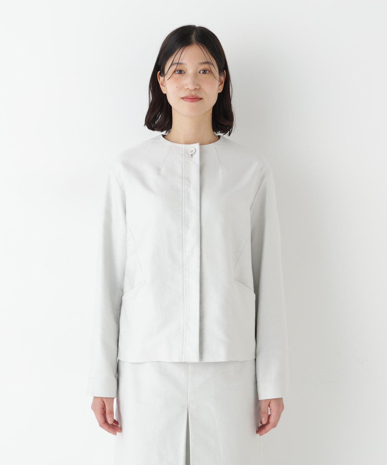 ≪洗える≫ライトモールスキンノーカラージャケット