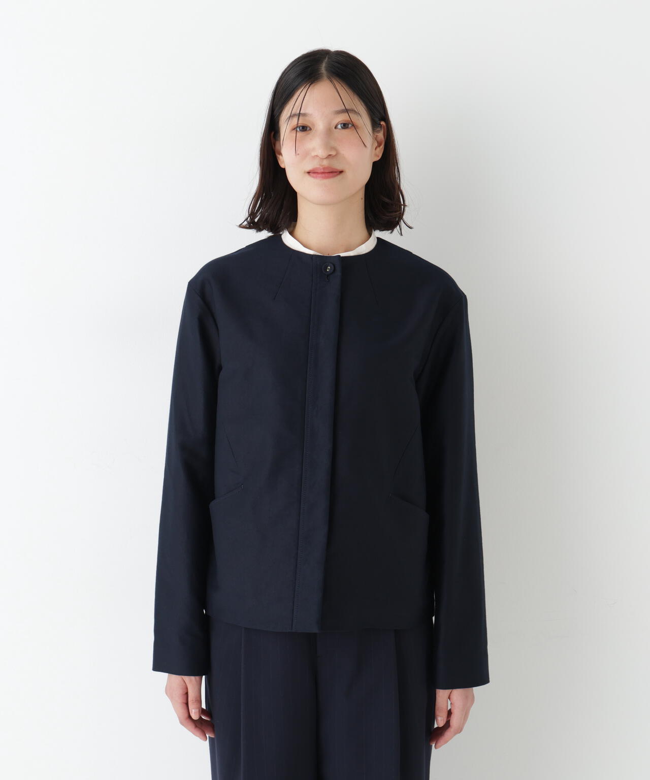 ≪洗える≫ライトモールスキンノーカラージャケット