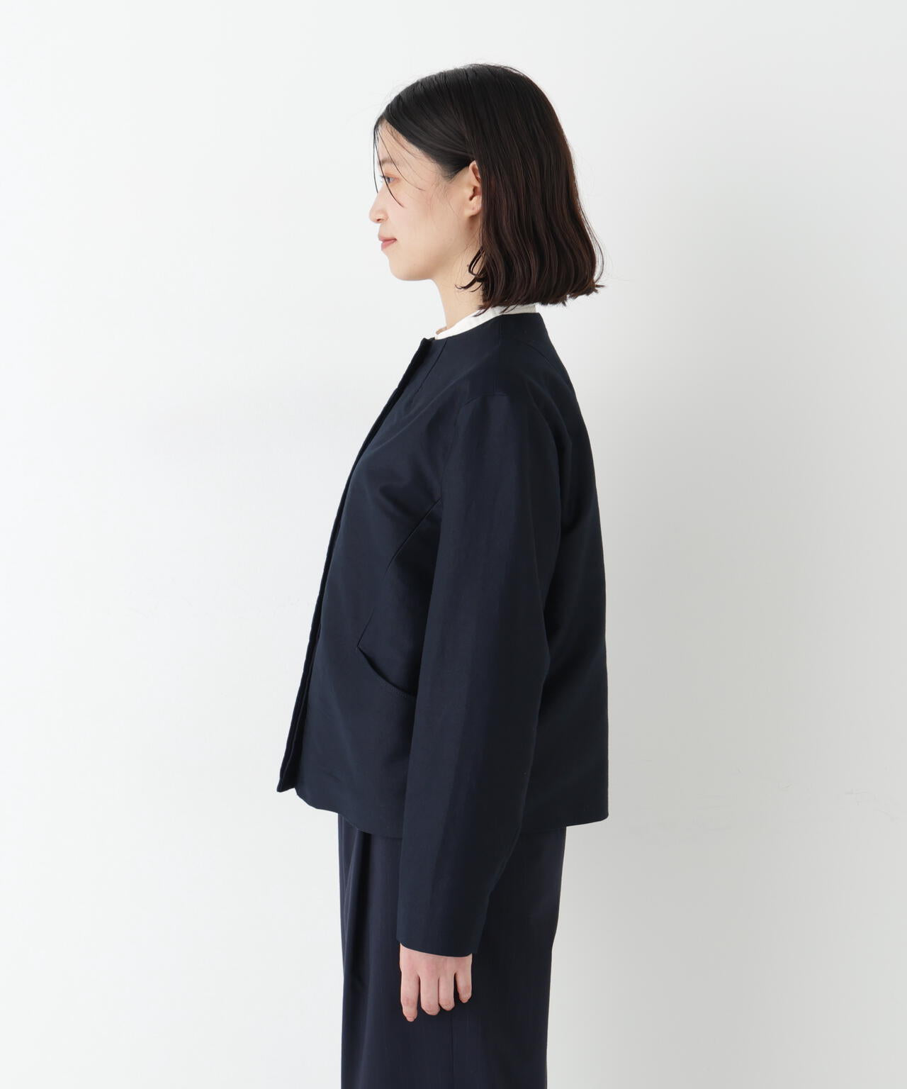 ≪洗える≫ライトモールスキンノーカラージャケット