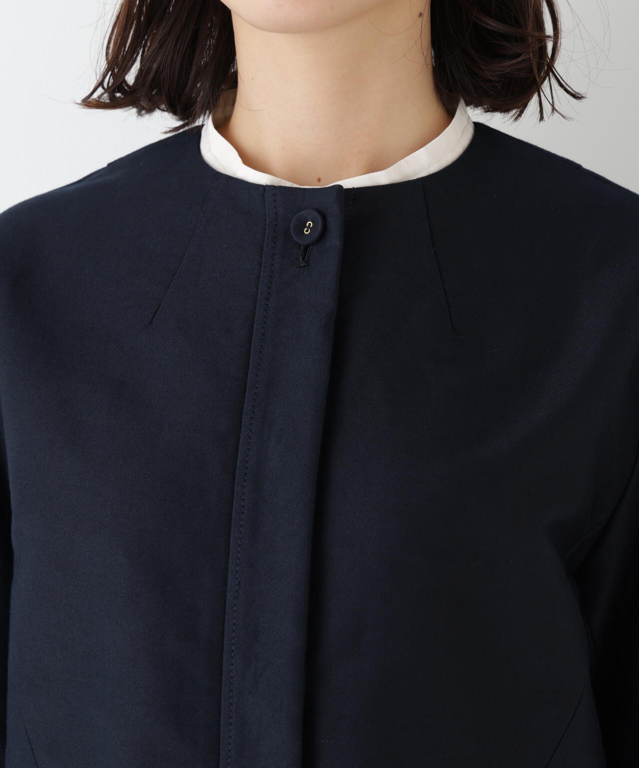 ≪洗える≫ライトモールスキンノーカラージャケット