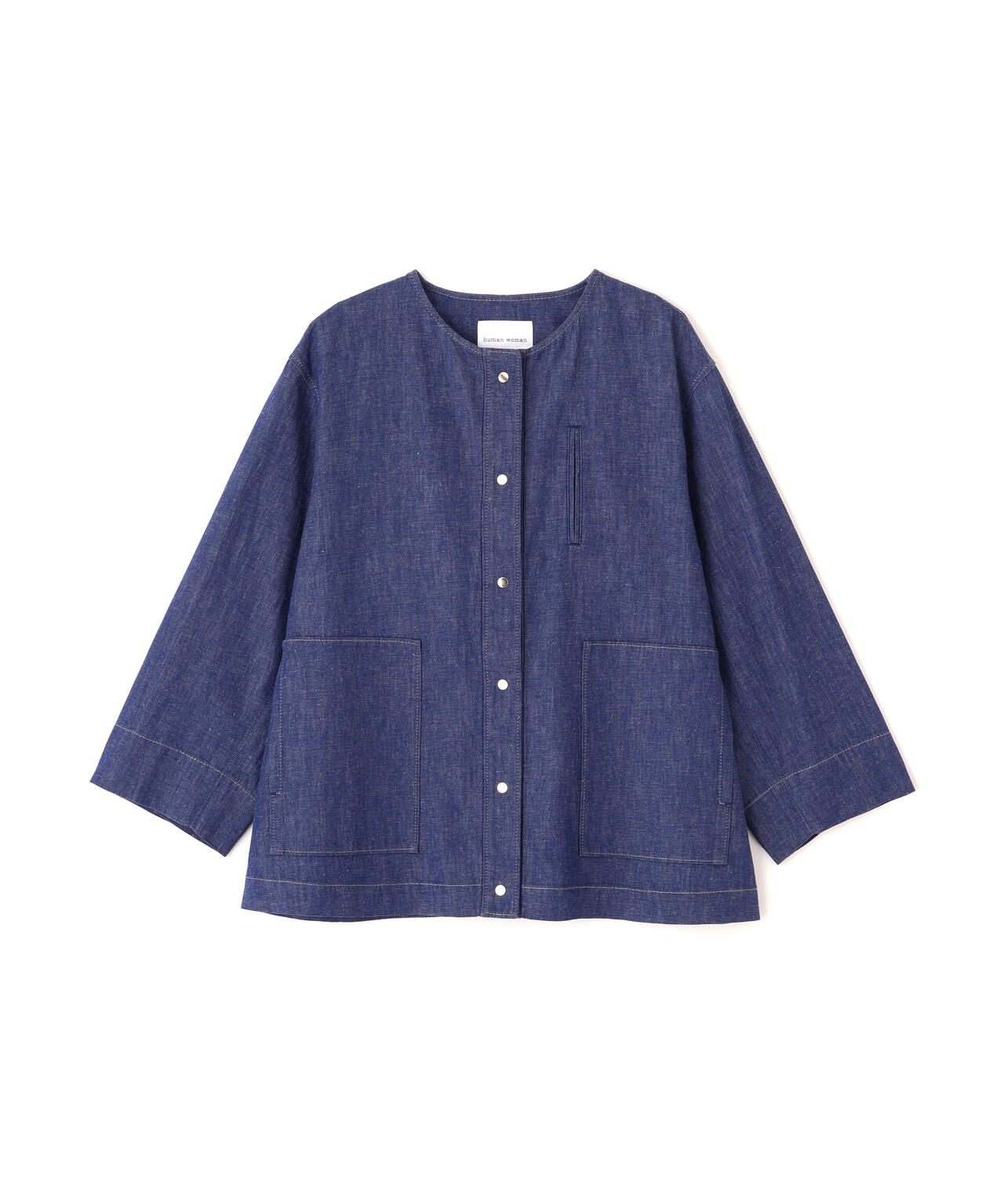 《洗える》綿麻ライトオンスデニムブルゾン