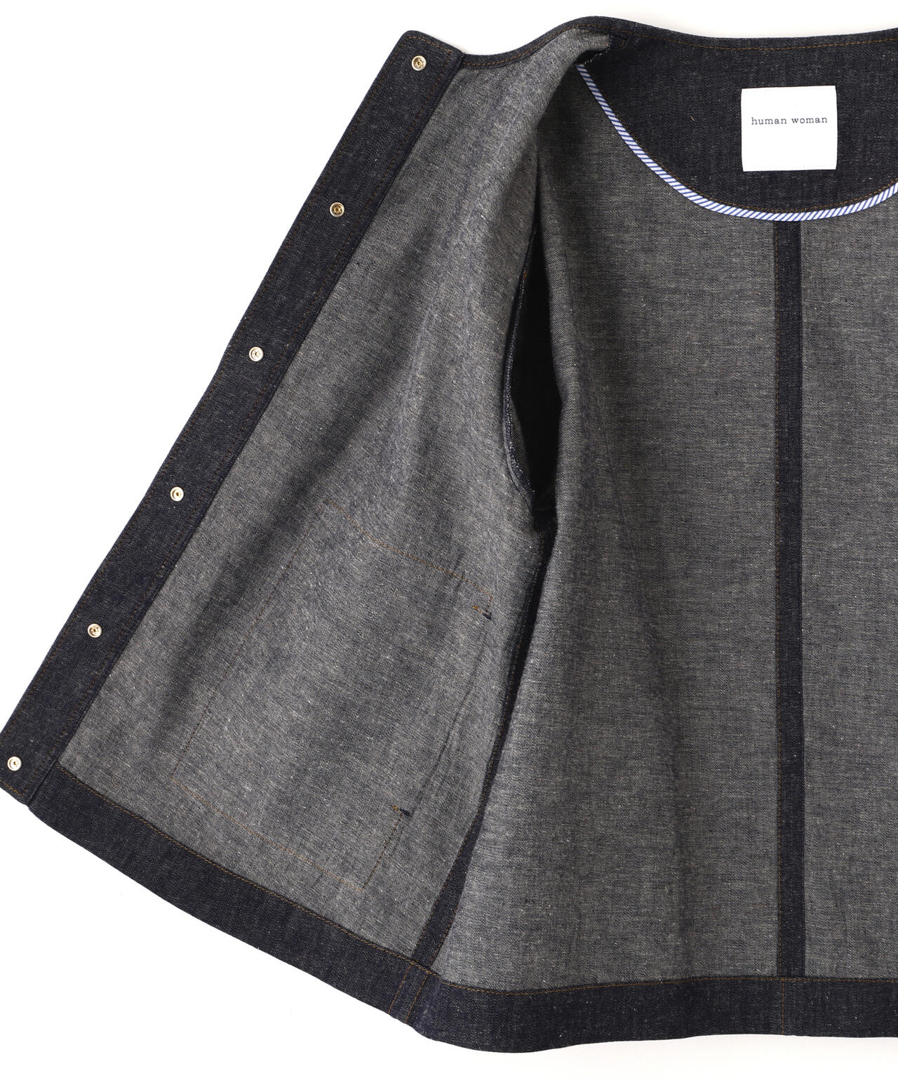 《洗える》綿麻ライトオンスデニムブルゾン