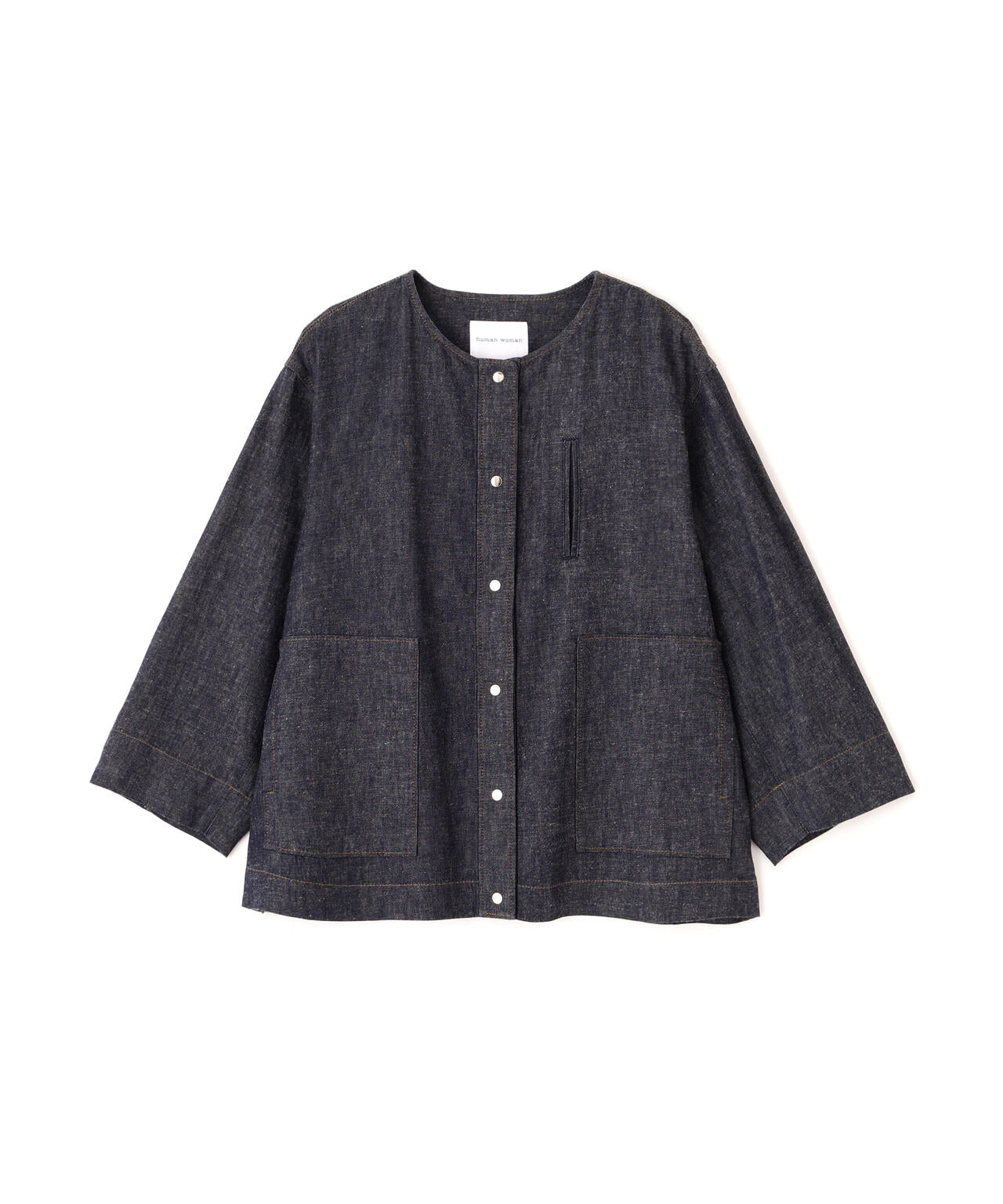 《洗える》綿麻ライトオンスデニムブルゾン
