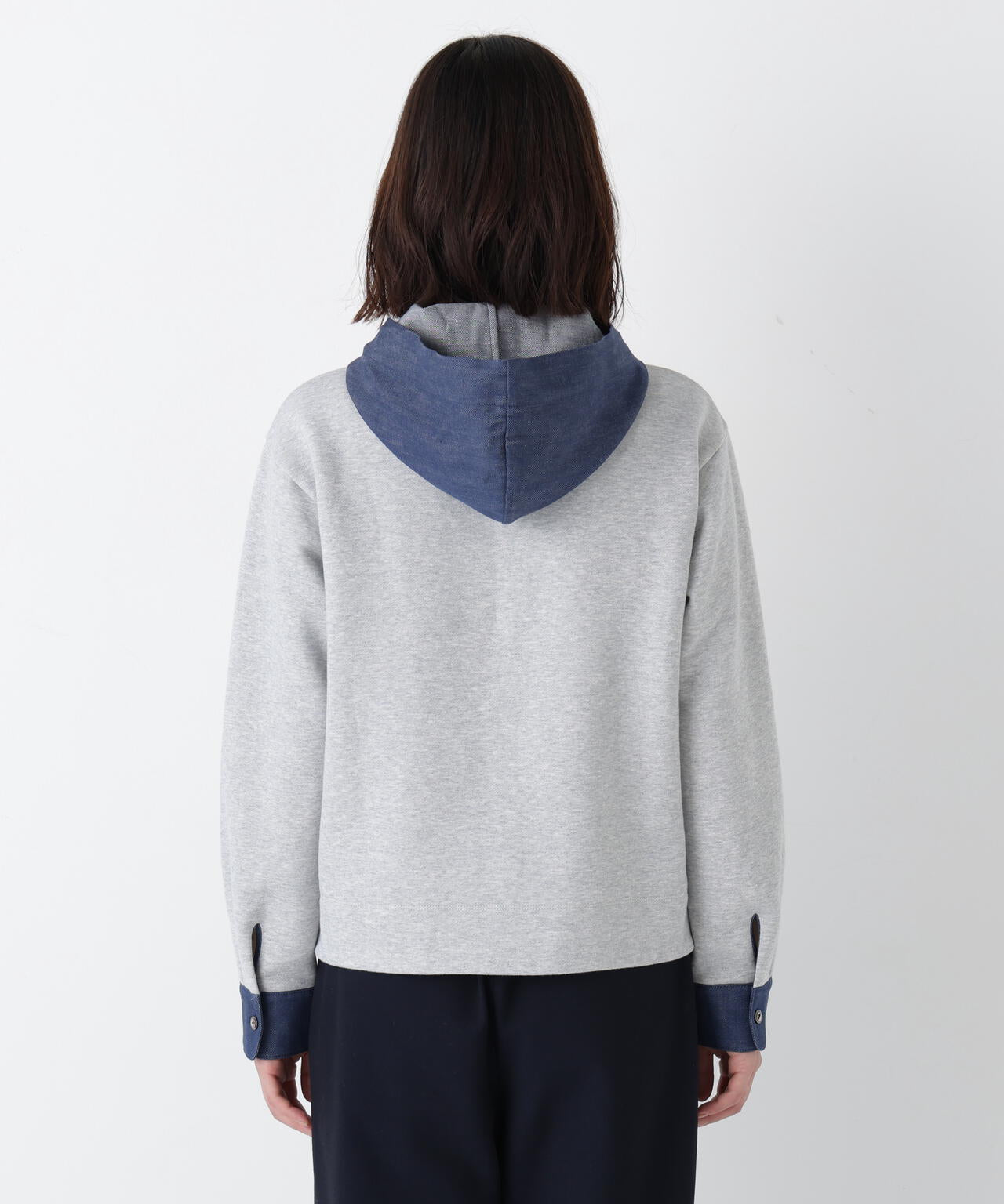 デニムドッキングフーディープルオーバー