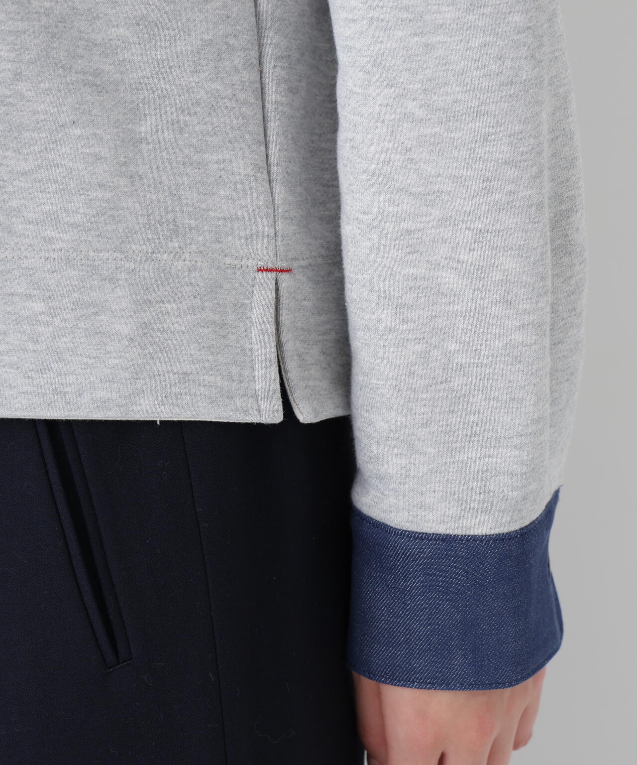 デニムドッキングフーディープルオーバー