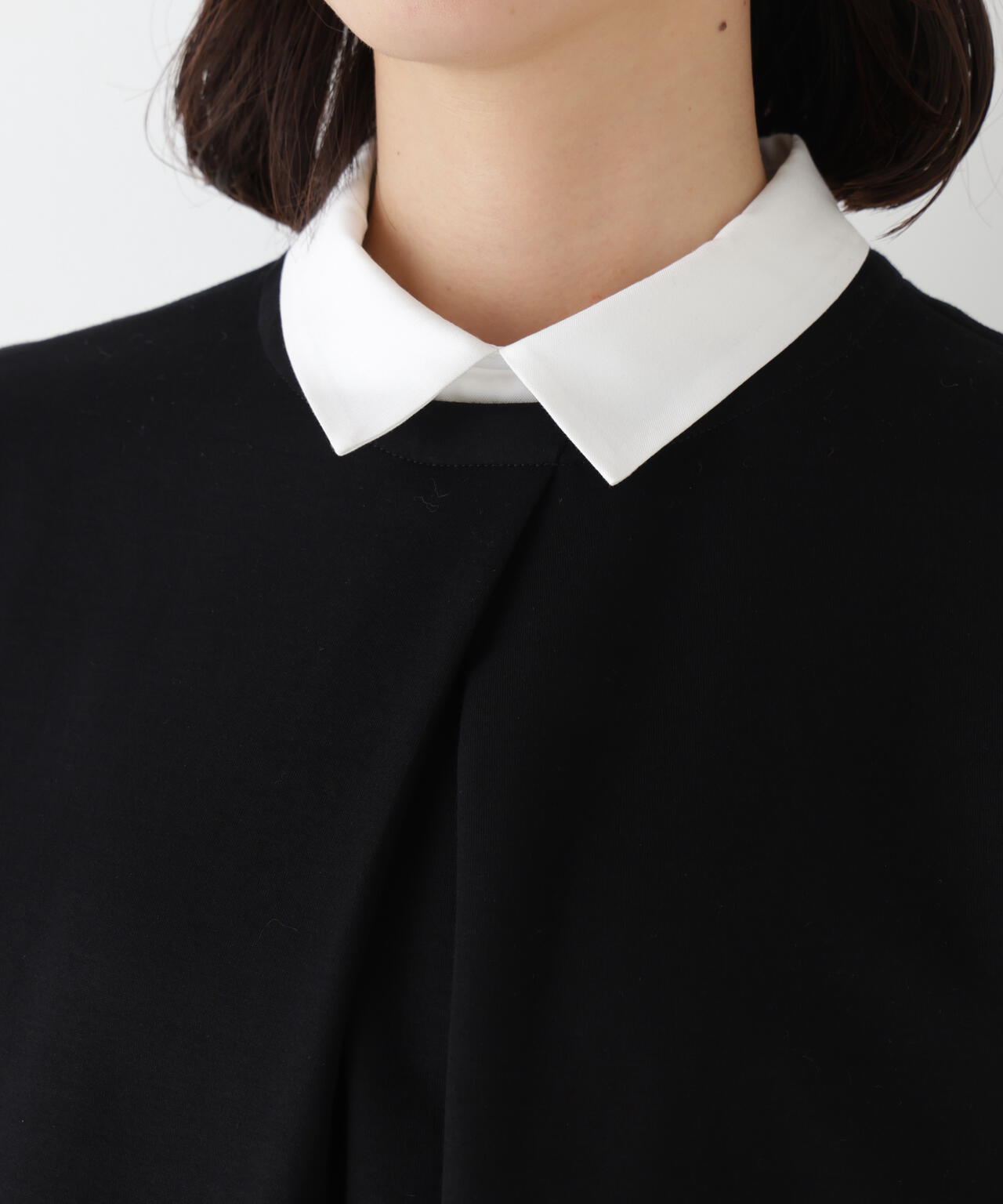 シャツカラードッキングプルオーバー