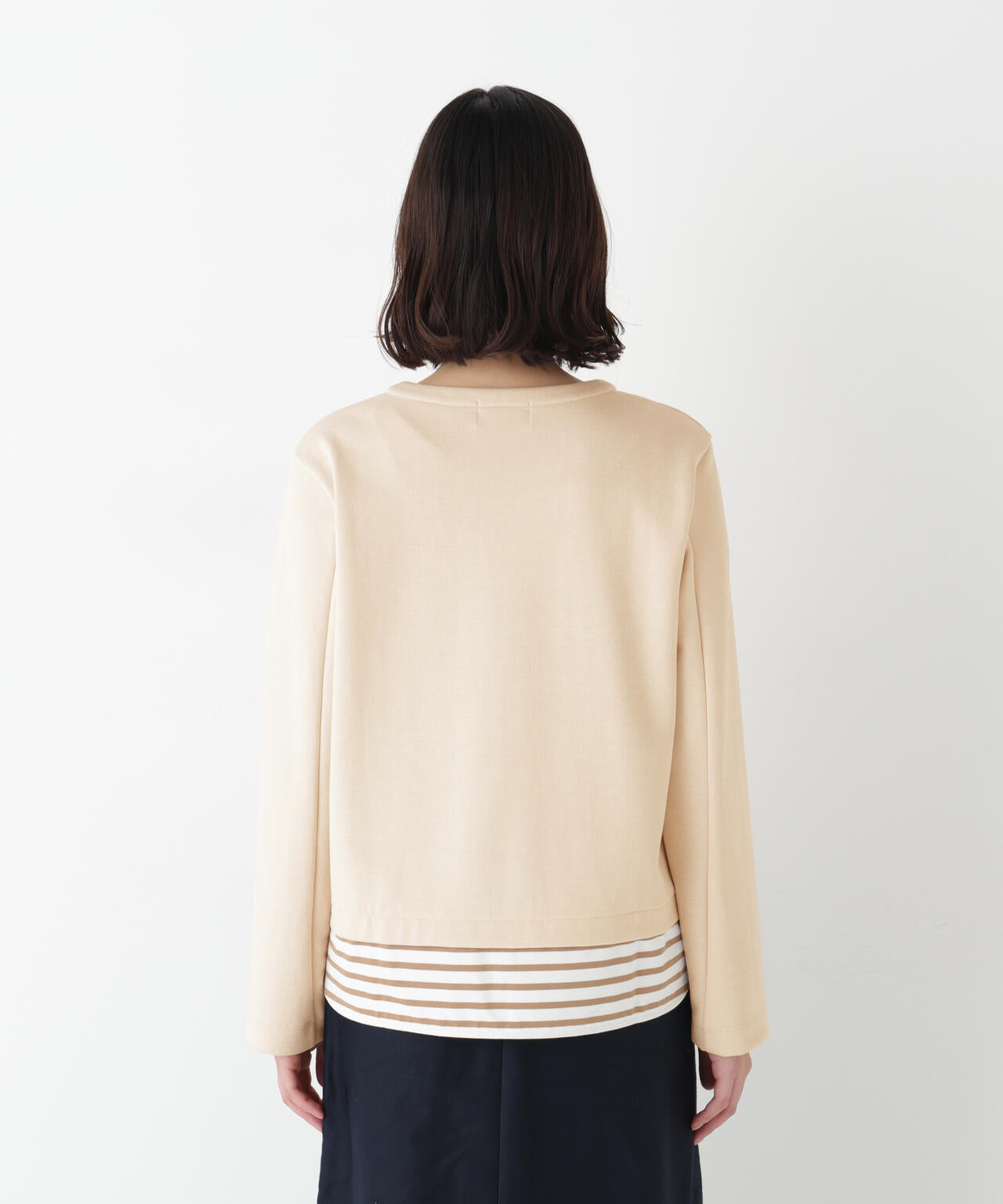 ボーダーレイヤード風プルオーバー