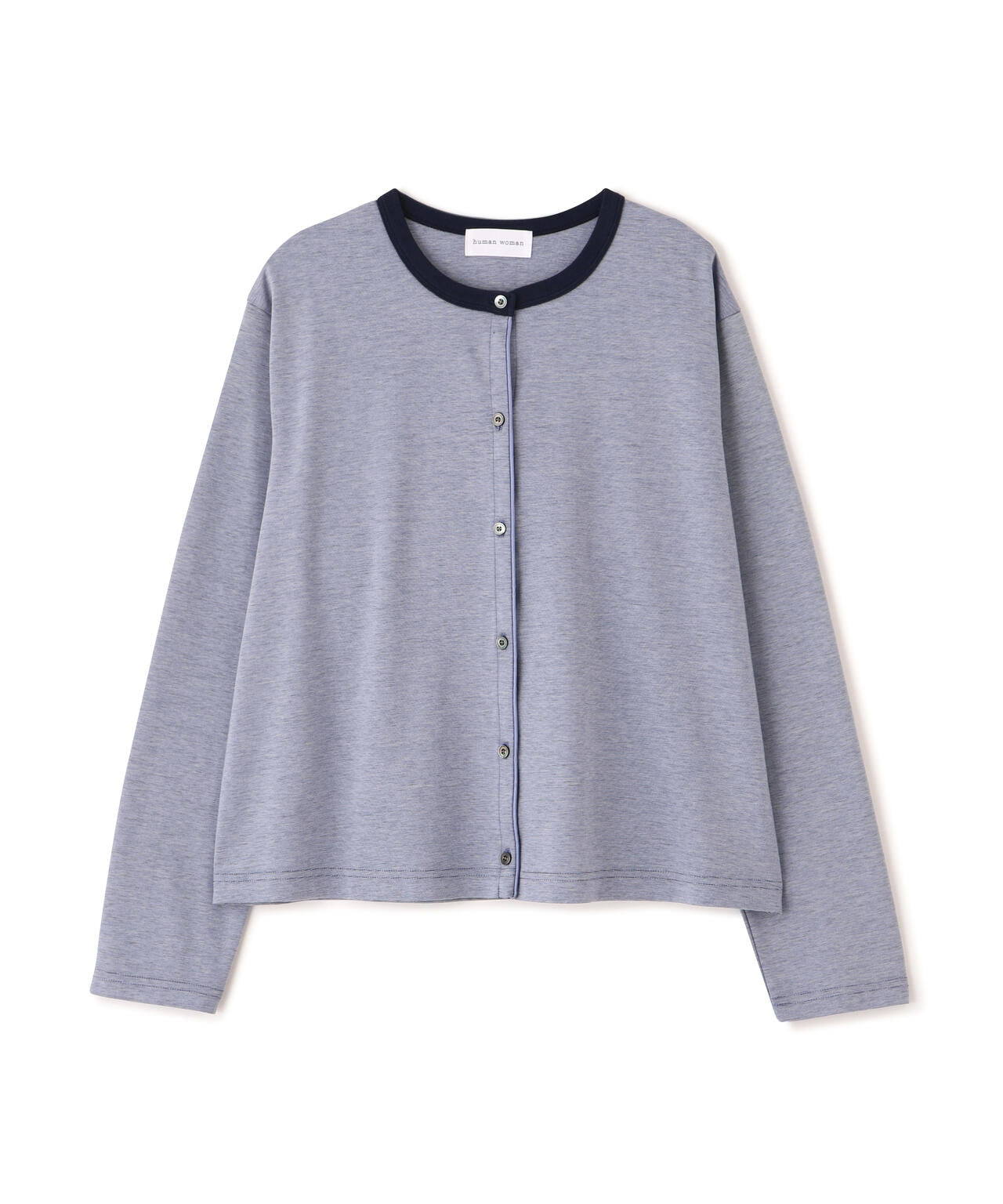 《接触冷感 / 洗える》ストレッチポンチクルーネックカーディガン