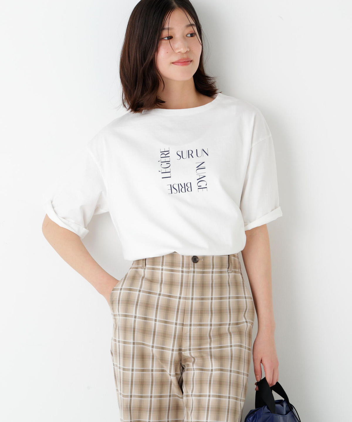 《リサイクル素材使用》TSUNAGU 6分袖ロゴTシャツ