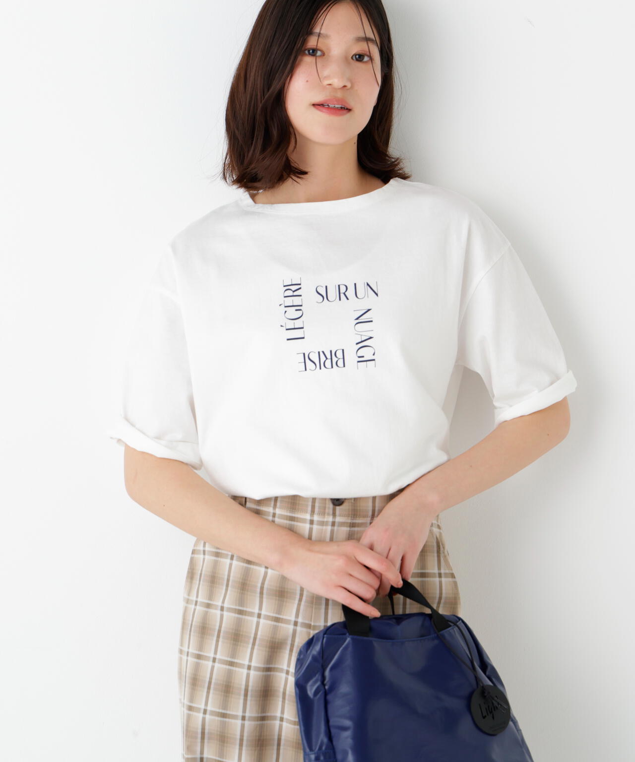 《リサイクル素材使用》TSUNAGU 6分袖ロゴTシャツ