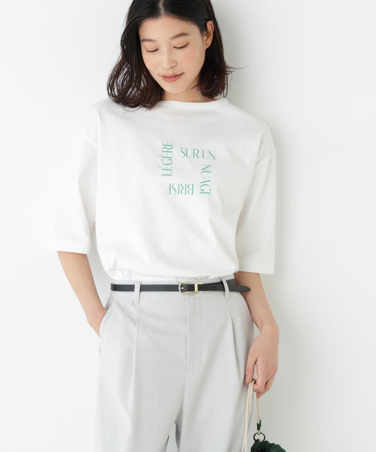 《リサイクル素材使用》TSUNAGU 6分袖ロゴTシャツ