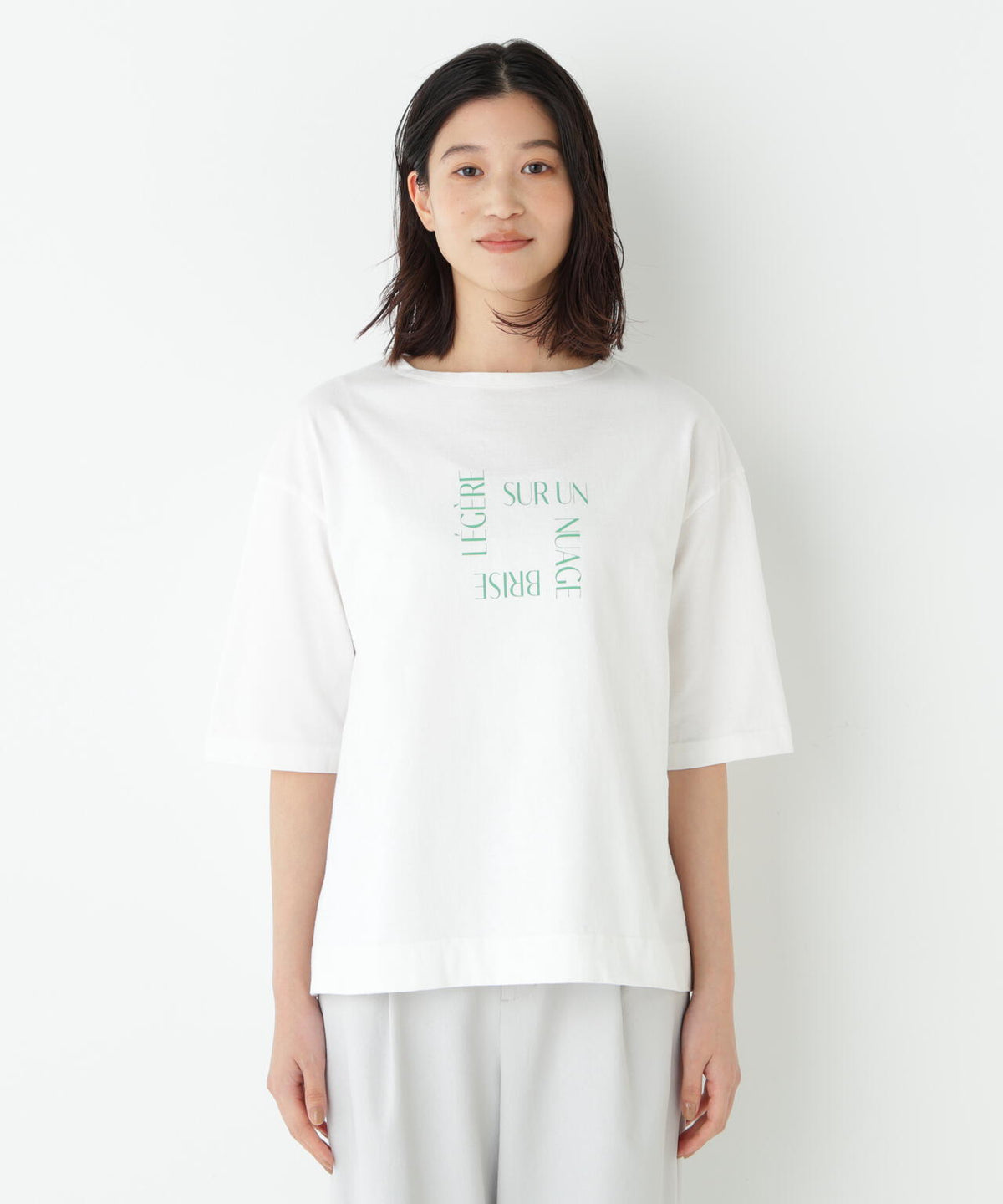 《リサイクル素材使用》TSUNAGU 6分袖ロゴTシャツ