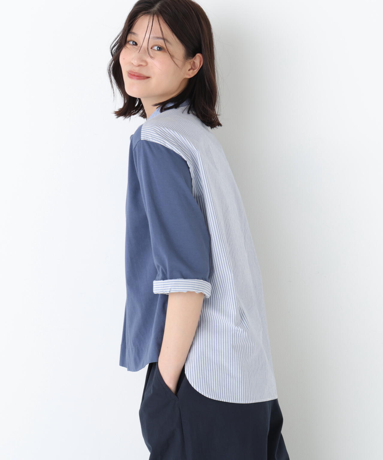 【6/12 10:00~6/15 スペシャルクーポン 対象商品】異素材使い配色プルオーバー