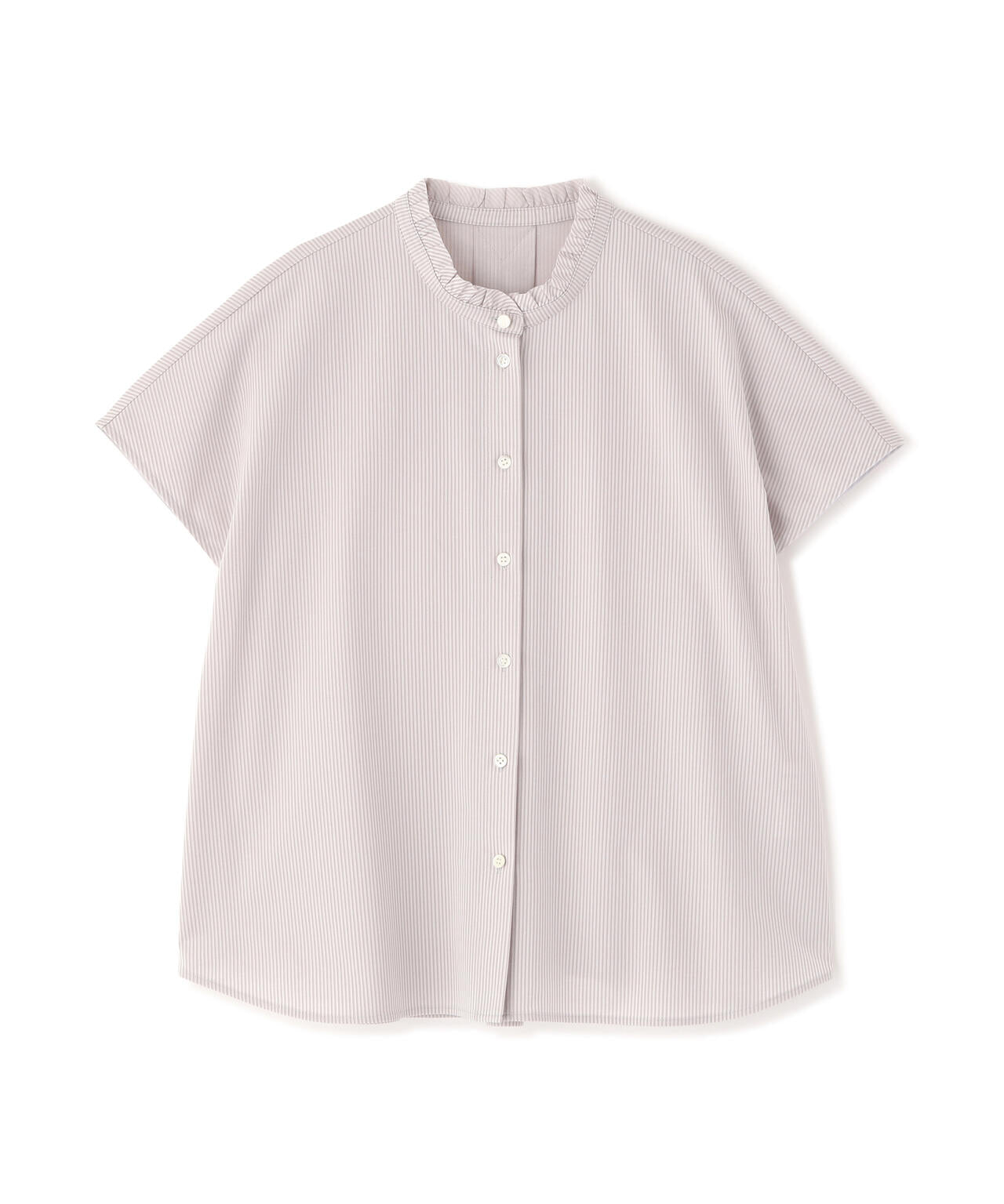 《大人気追加入荷! / 洗える》ライトカットソースタンドフリルブラウス