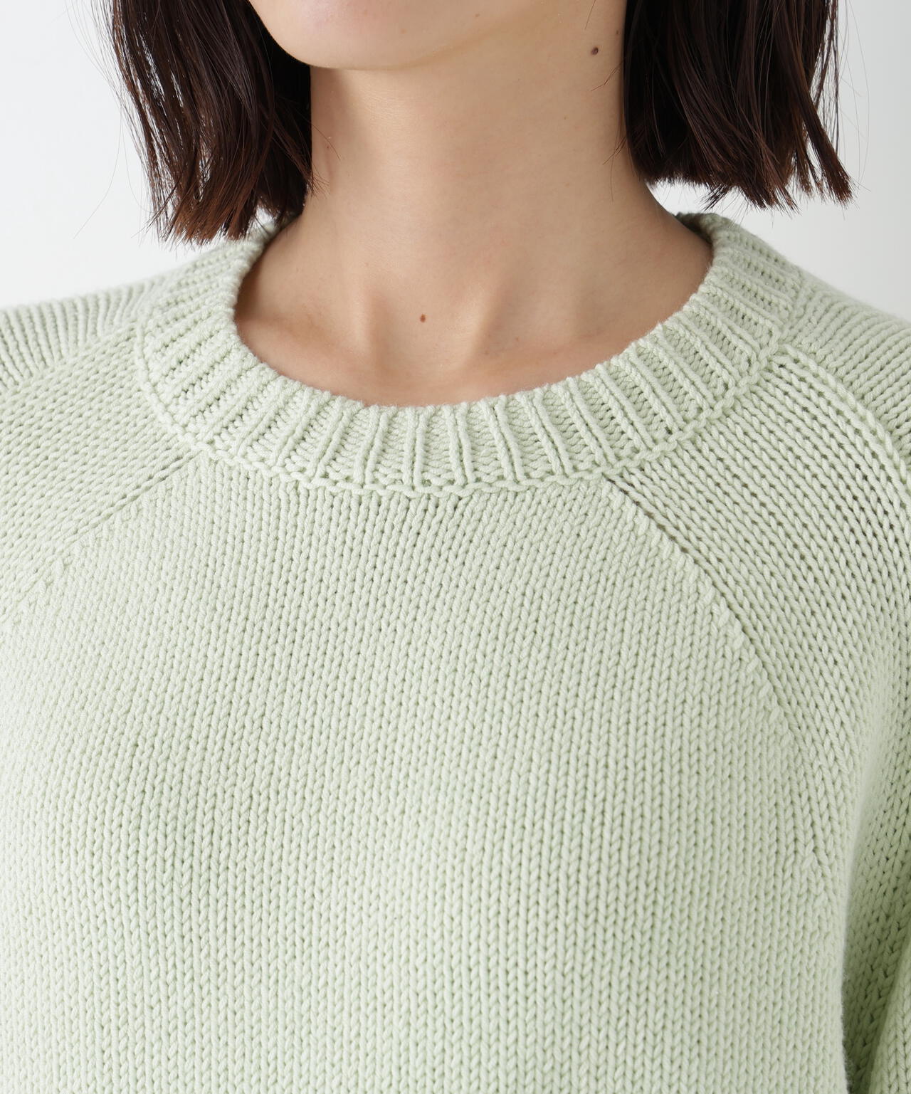 《洗える》コットンミックスローゲージニットプルオーバー