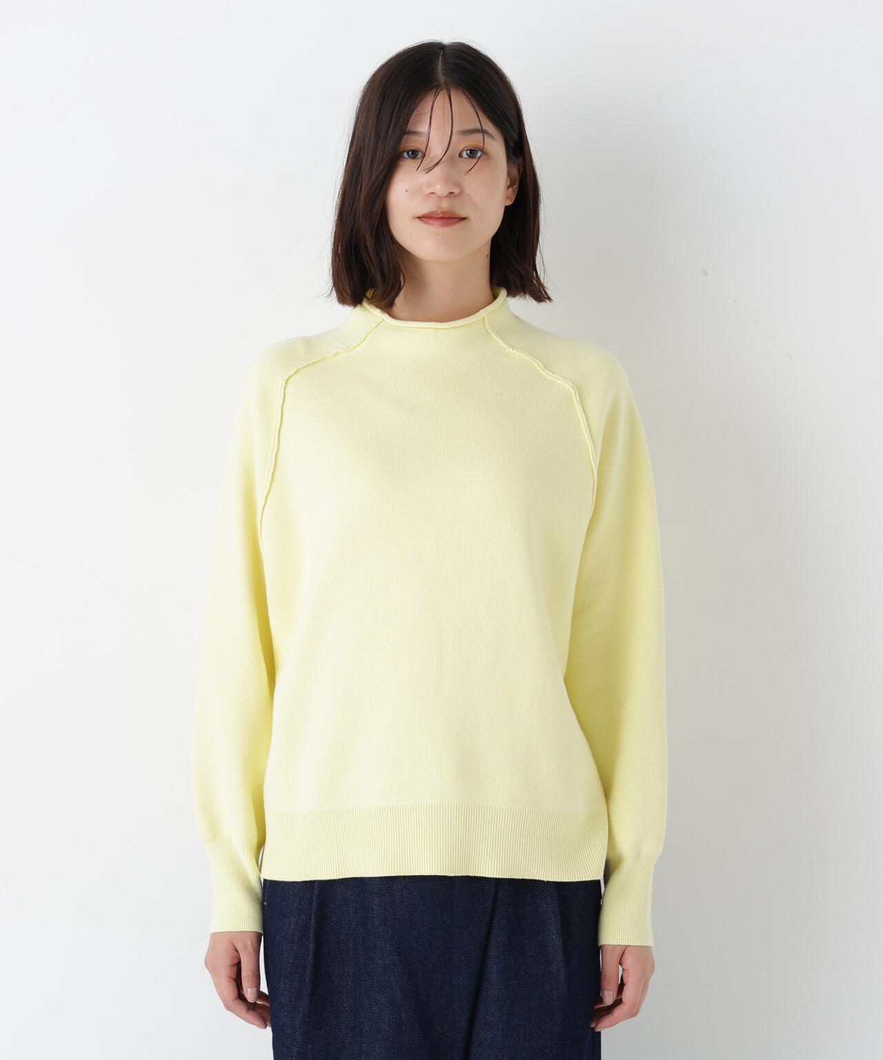 《洗える》コットンジャガードボトルネックPO