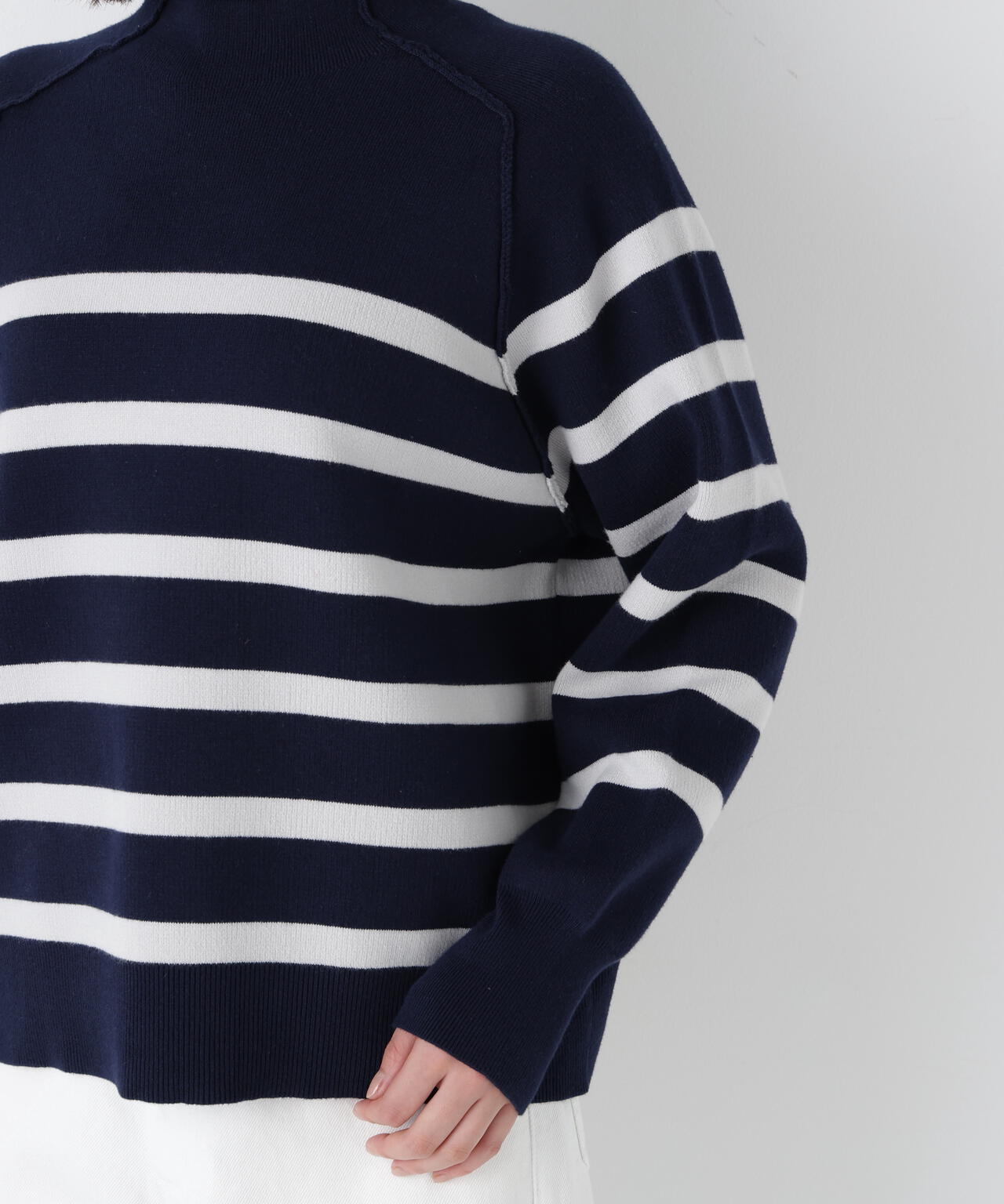 《洗える》コットンジャガードボトルネックPO