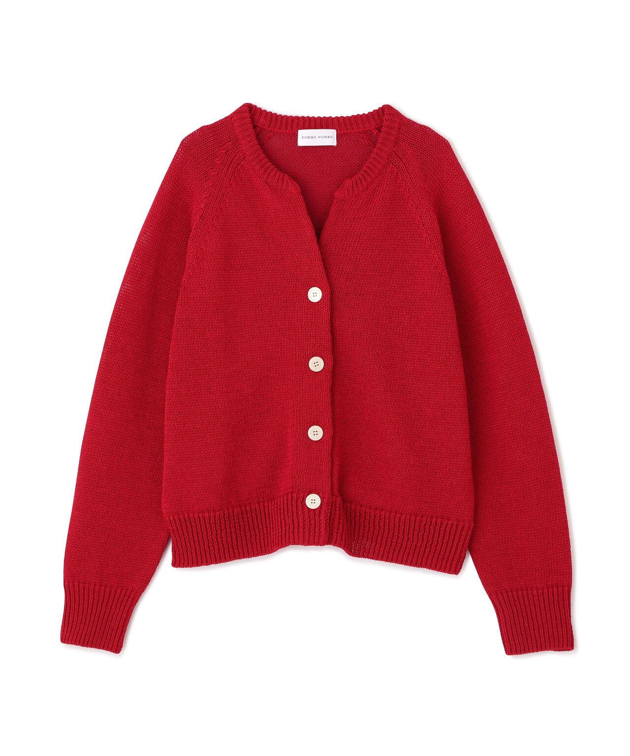 ≪定番 / 洗える≫ギマコットンキーネックニットカーディガン