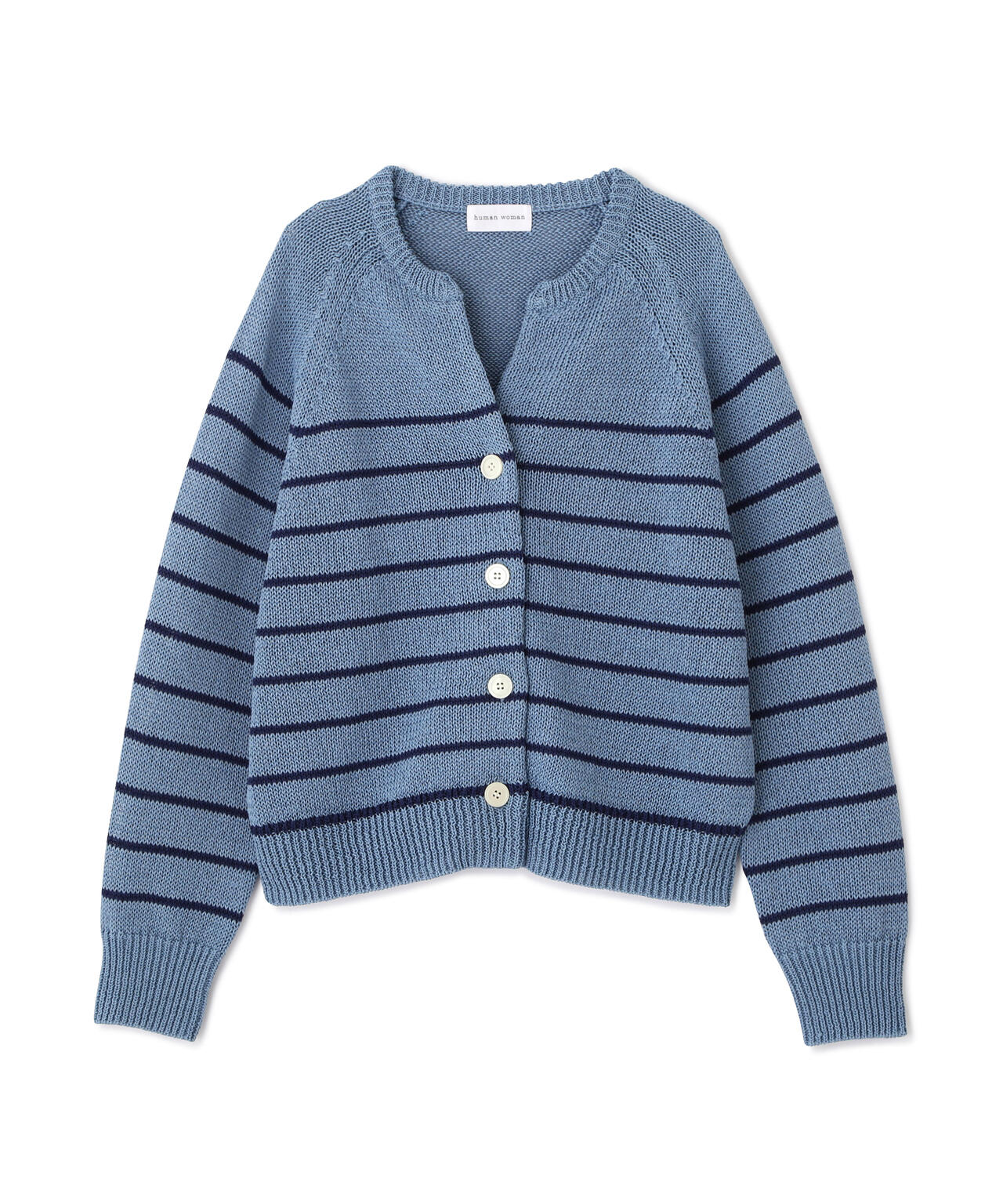 ≪定番 / 洗える≫ギマコットンキーネックニットカーディガン