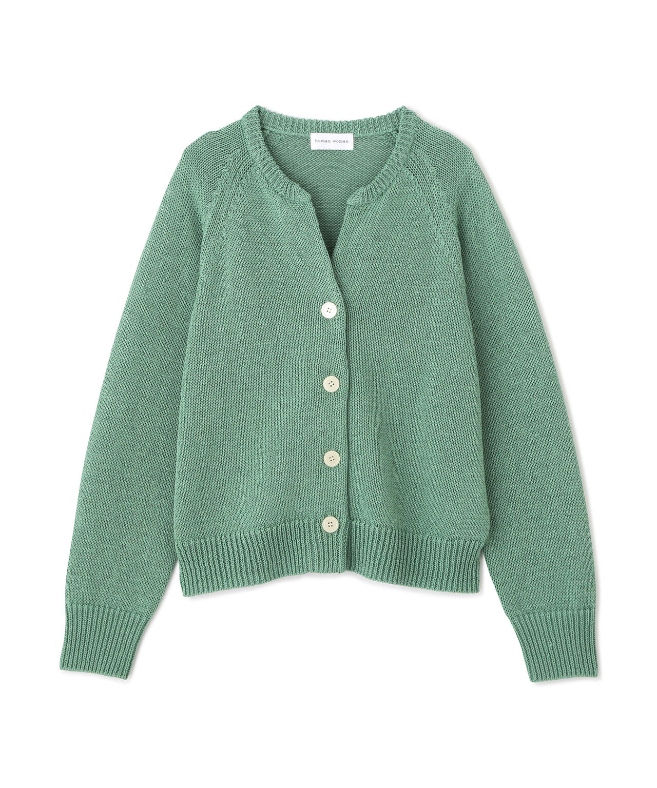 ≪定番 / 洗える≫ギマコットンキーネックニットカーディガン